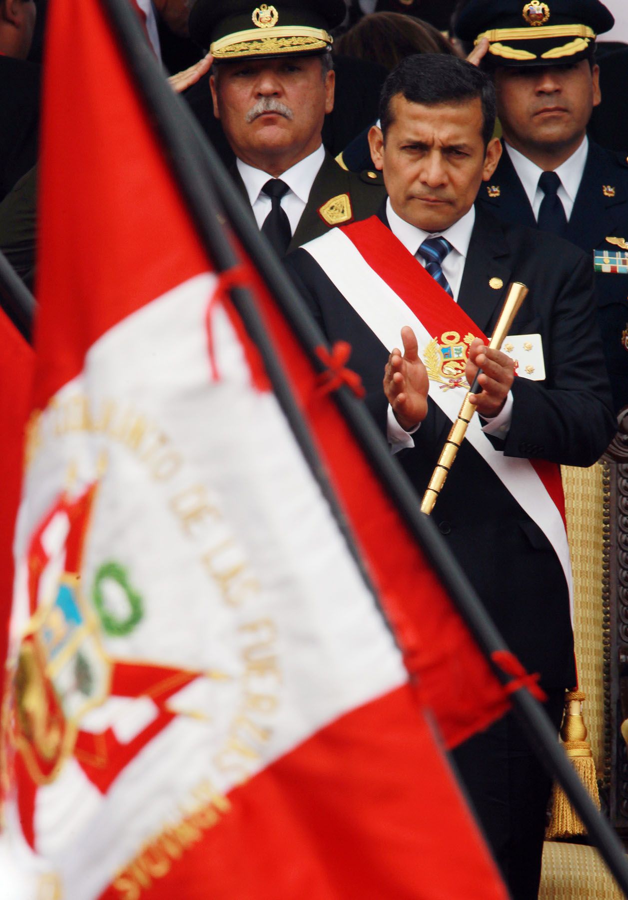 Jefe del Estado Ollanta Humala preside el Desfile y Gran Parada Cívico Militar por el 190 aniversario de la proclamación de la Independencia Nacional. 
Foto: ANDINA/Carlos Lezama