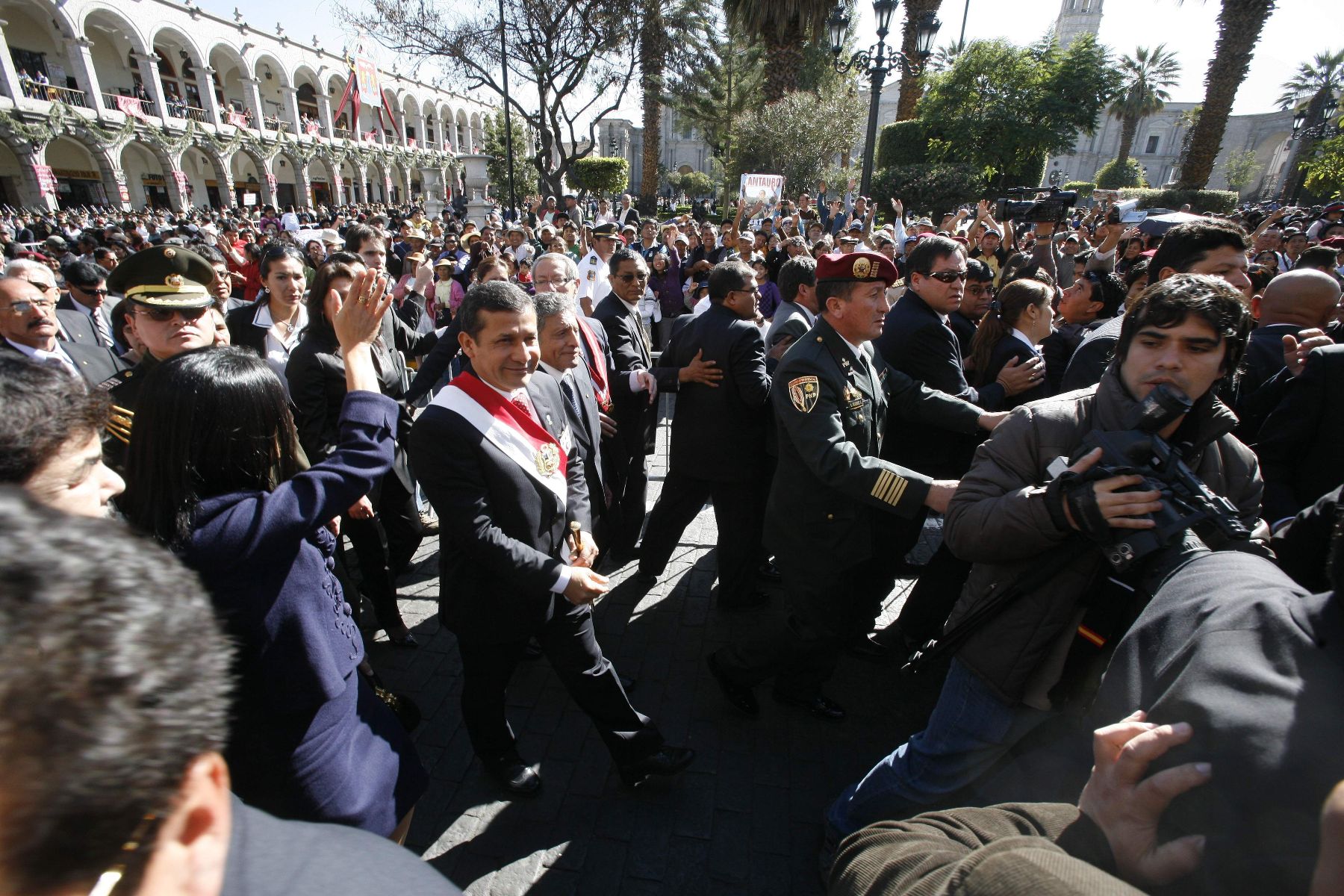 Presidente de la República, Ollanta Humala,  participa de actividades protocolares por el  471 aniversario de Arequipa. 
Foto: ANDINA / Fredy Salcedo