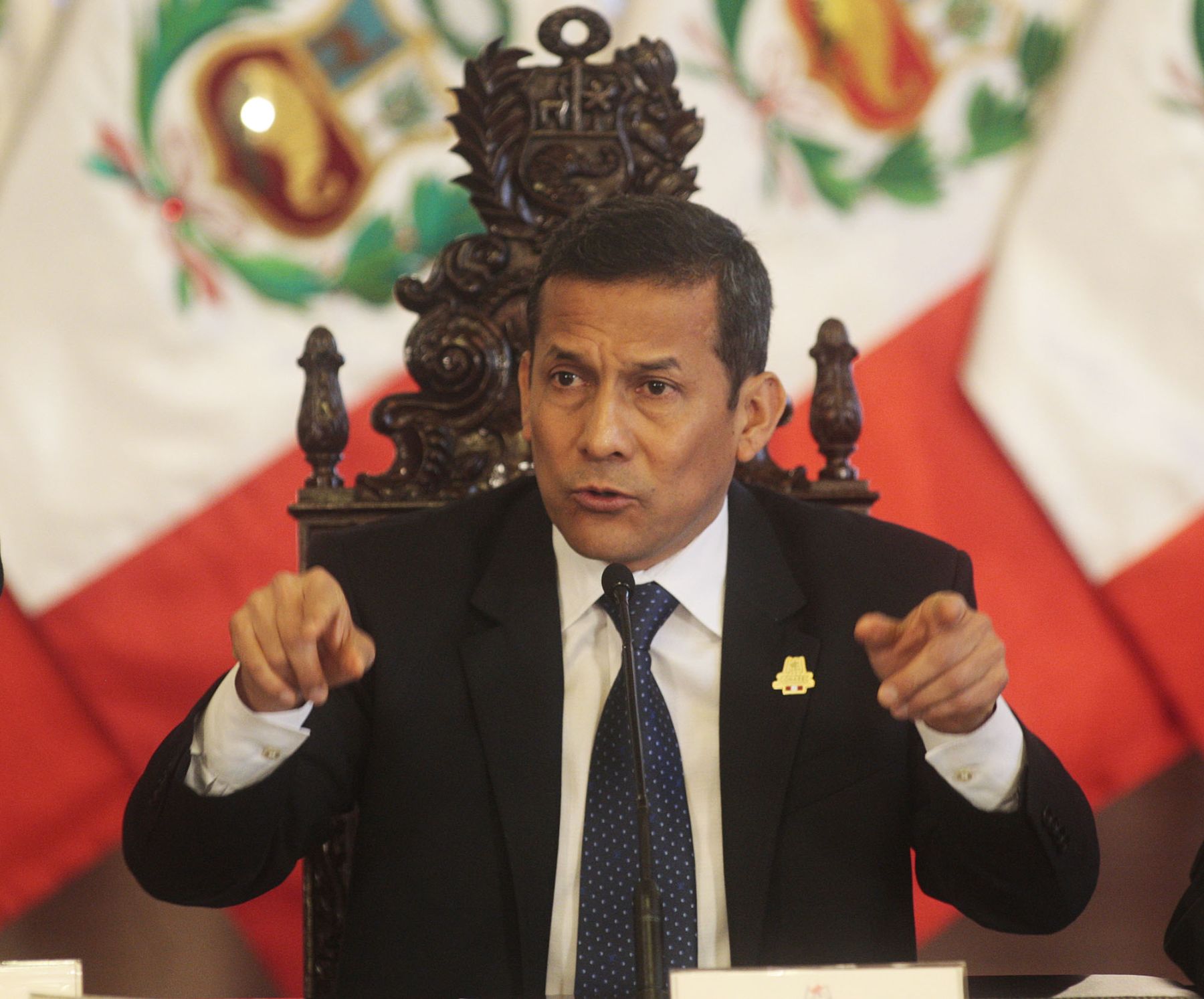 El Presidente de la República, Ollanta Humala Tasso, encabeza en Palacio de Gobierno la instalación del Consejo Nacional de Seguridad Ciudadana y Política de Lucha contra la Criminalidad. 
Foto: ANDINA/Jack Ramón