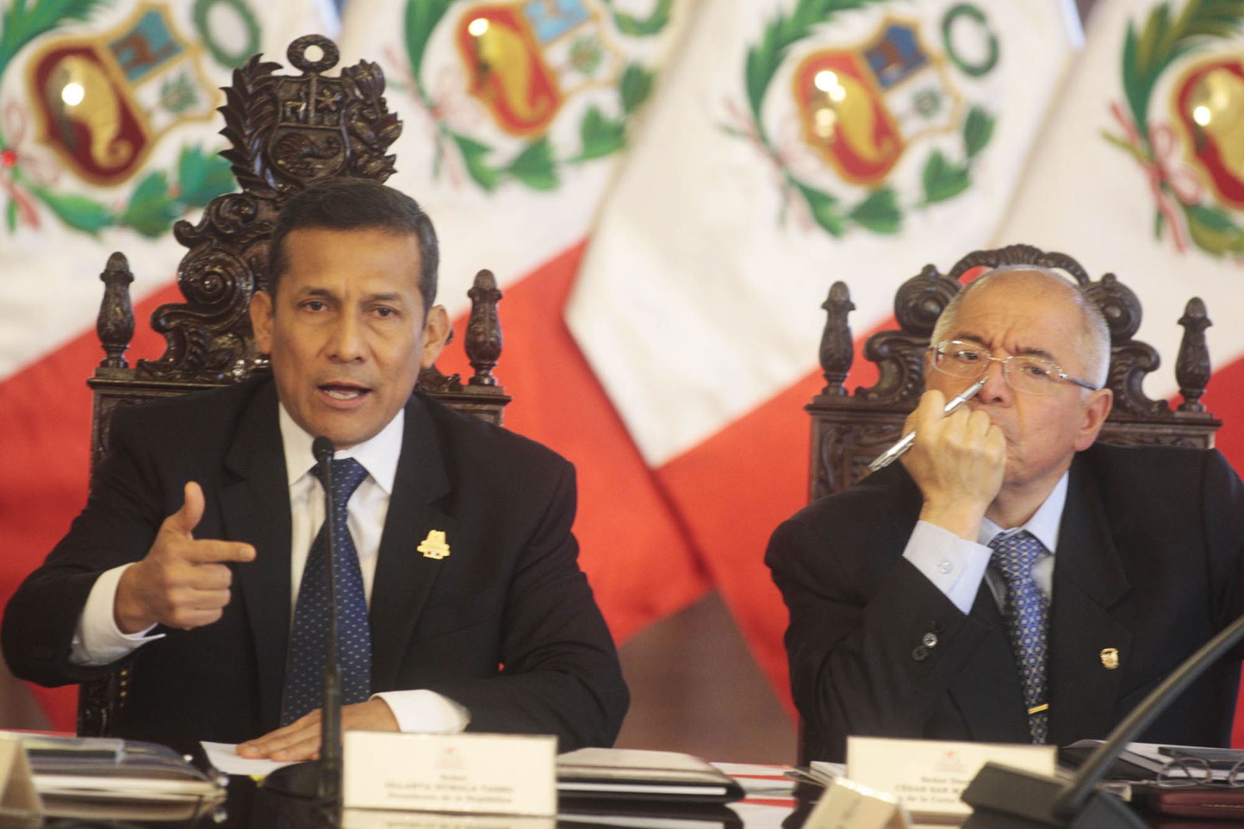 El Presidente de la República, Ollanta Humala Tasso, encabeza en Palacio de Gobierno la instalación del Consejo Nacional de Seguridad Ciudadana y Política de Lucha contra la Criminalidad. 
Foto: ANDINA/Jack Ramón