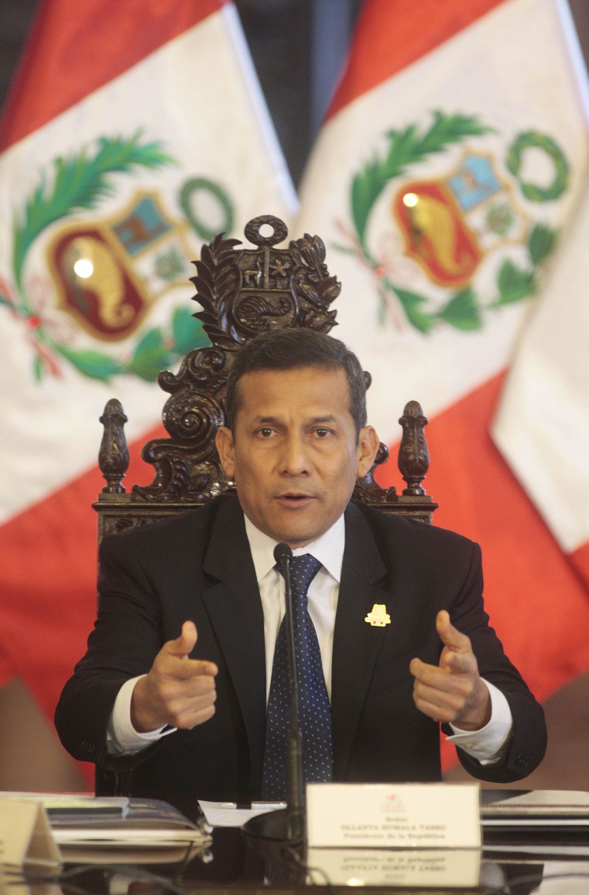 El Presidente de la República, Ollanta Humala Tasso, encabeza en Palacio de Gobierno la instalación del Consejo Nacional de Seguridad Ciudadana y Política de Lucha contra la Criminalidad.  Foto: ANDINA/Jack Ramón