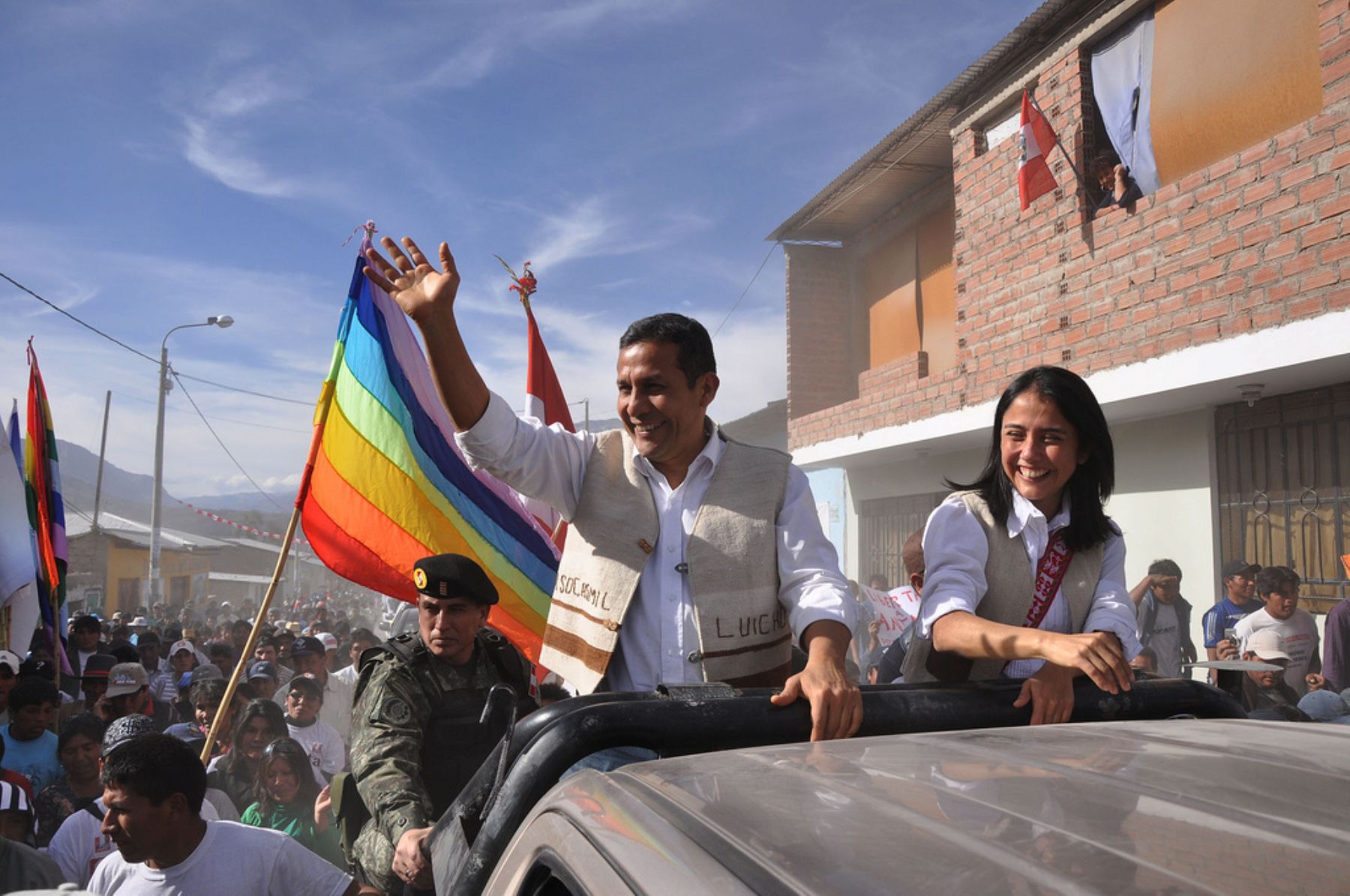 Presidente de la República, Ollanta Humala y Primera Dama, Nadine Heredia llegan a Pauza de Sara Sara en Ayacucho.
 Foto: ANDINA/ Presidencia de la República.