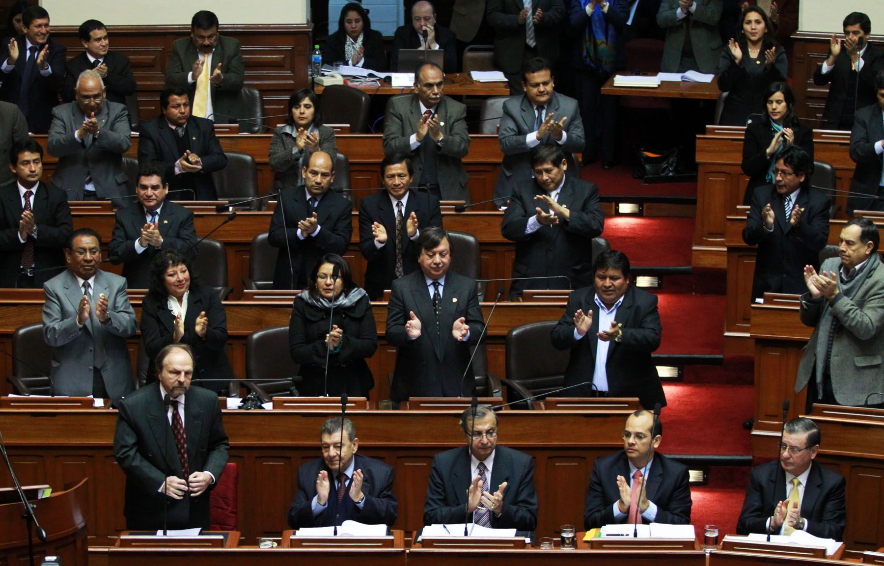 Presidente del Consejo de Ministros, Salomón Lerner Ghitis, expone la política general del Gobierno en el pleno del Congreso. 
Foto: ANDINA/Carlos Lezama
