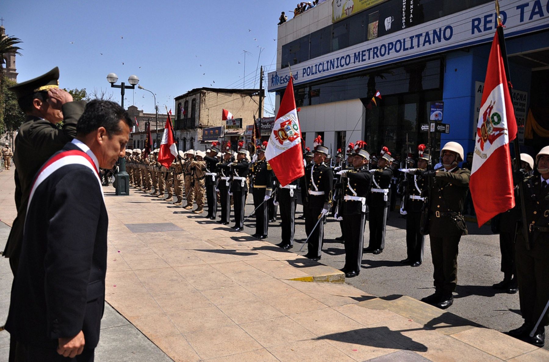 Presidente de la República, Ollanta Humala Tasso, encabeza celebraciones por el 82º aniversario de la reincorporación de la ciudad de Tacna al territorio nacional.Foto: ANDINA/ Presidencia de la República.