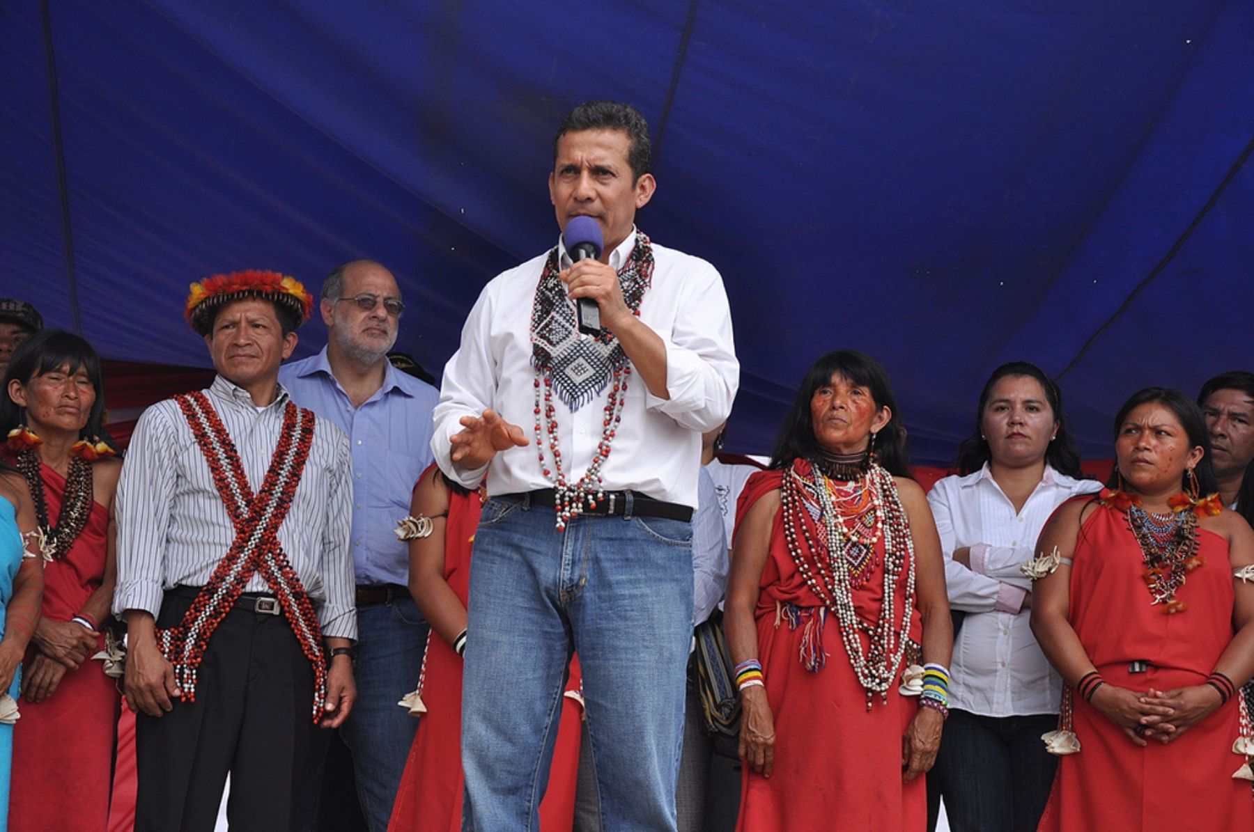 Presidente de la República, Ollanta Humala, promulga en Bagua Ley de Consulta Previa para pueblos indígenas .
Foto: ANDINA / Presidencia de la República.