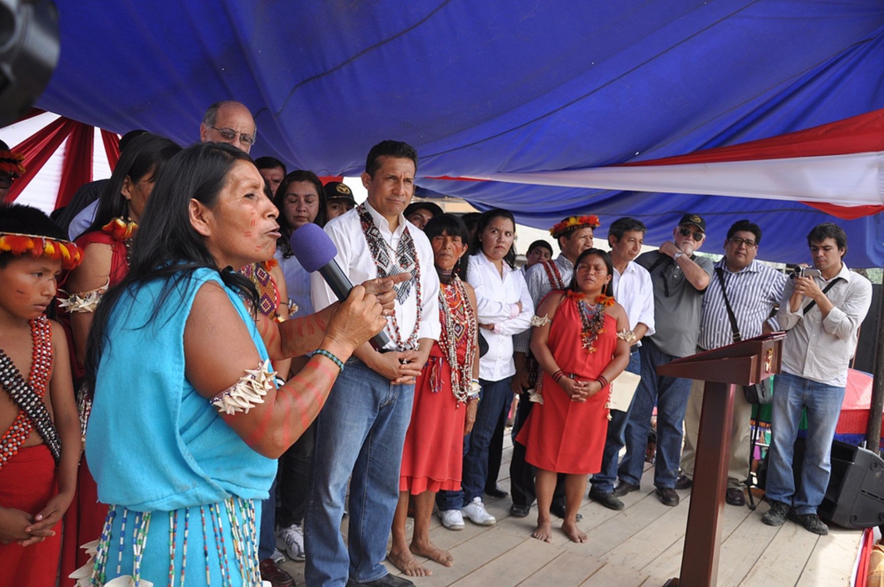 Presidente de la República, Ollanta Humala, promulgó esta mañana en Bagua Ley de Consulta Previa para pueblos indígenas . Foto: ANDINA / Presidencia de la República.