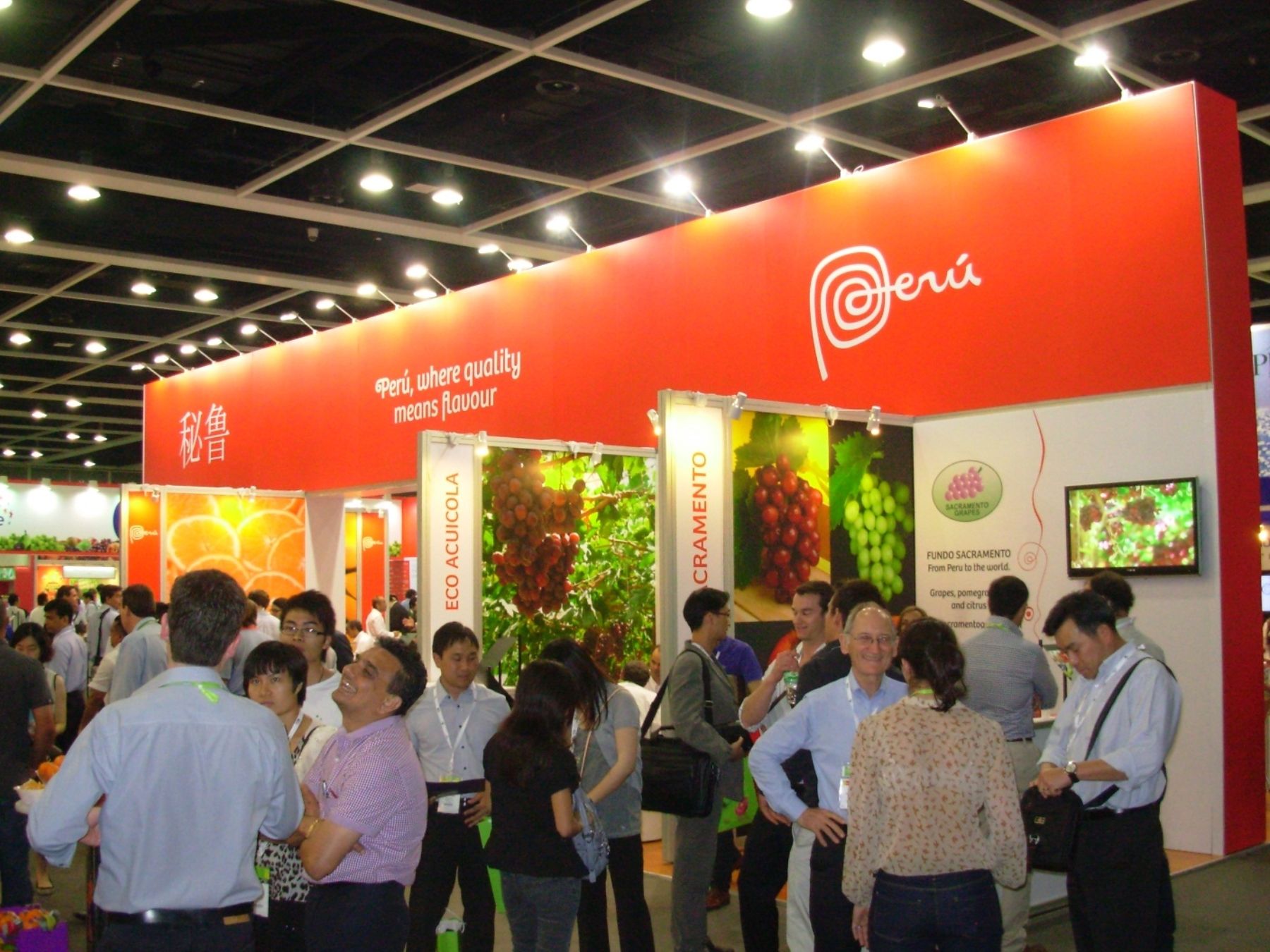 Pabellón peruano en feria Asia Fruit Logistica realizada del 7 al 9 de setiembre en Hong Kong.