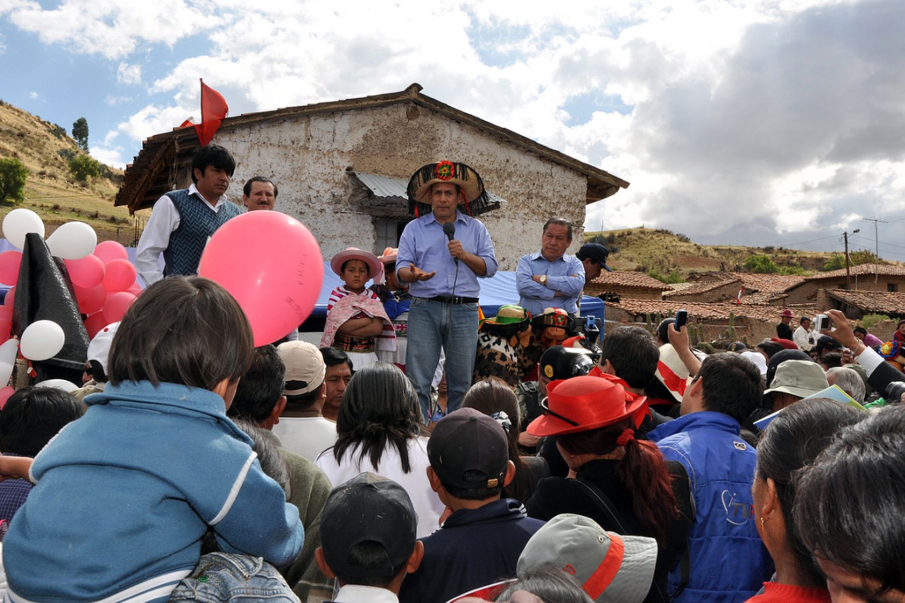 Presidente de la República, Ollanta Humala, encabeza acciones cívicas en dos distritos del departamento de Junín.
 Foto: ANDINA / Prensa Presidencia