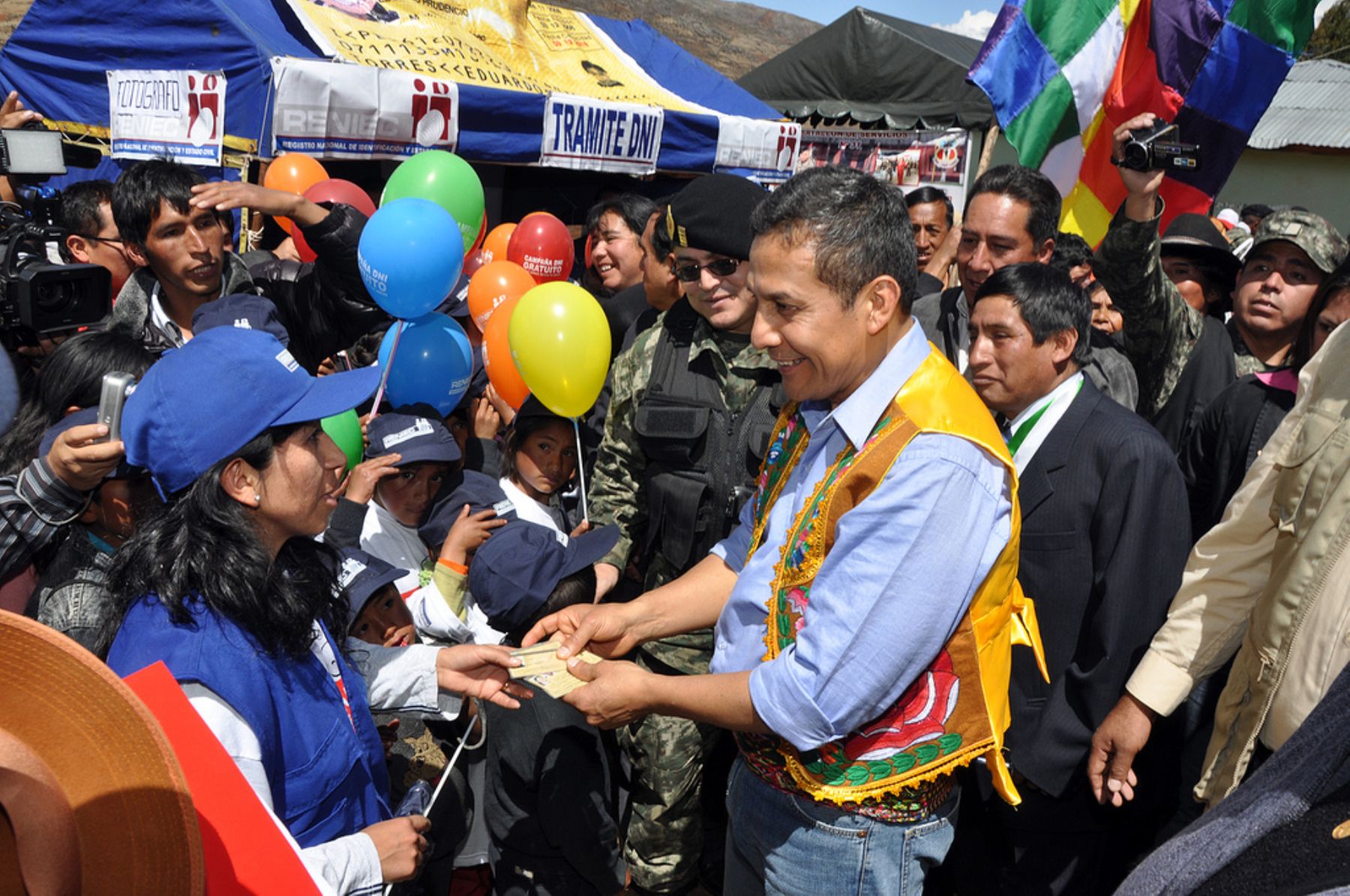 Presidente de la República, Ollanta Humala, encabeza acciones cívicas en dos distritos del departamento de Junín.
 Foto: ANDINA / Prensa Presidencia