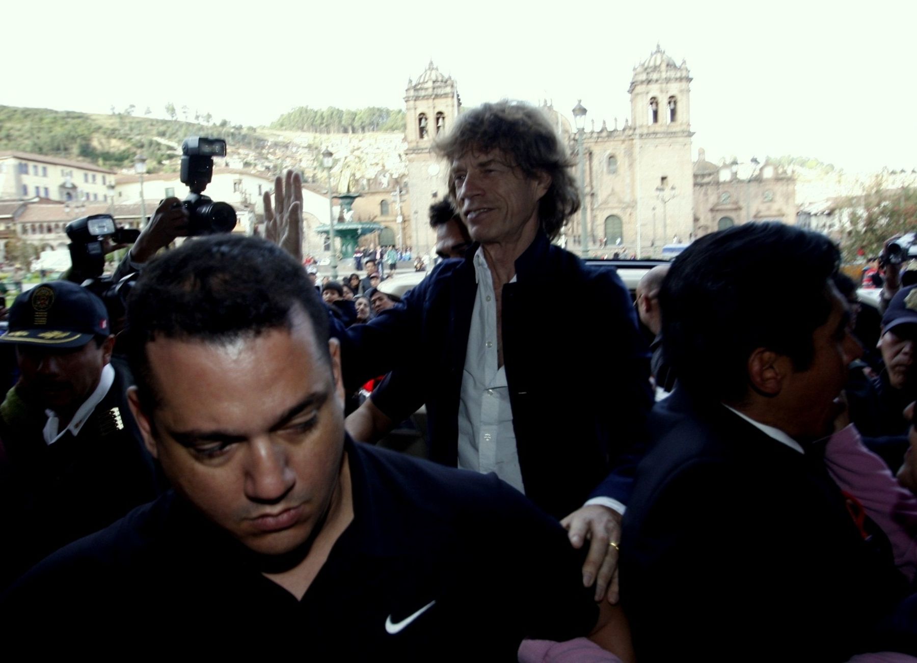 Mick Jagger en recorrido por la ciudad de Cusco. Foto: ANDINA/Percy Hurtado.