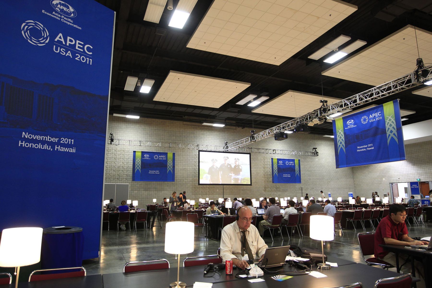 Centro Internacional de prensa del Foro de Cooperación Económica Asia-Pacífico (APEC).  Foto: ANDINA/ Prensa Presidencia.