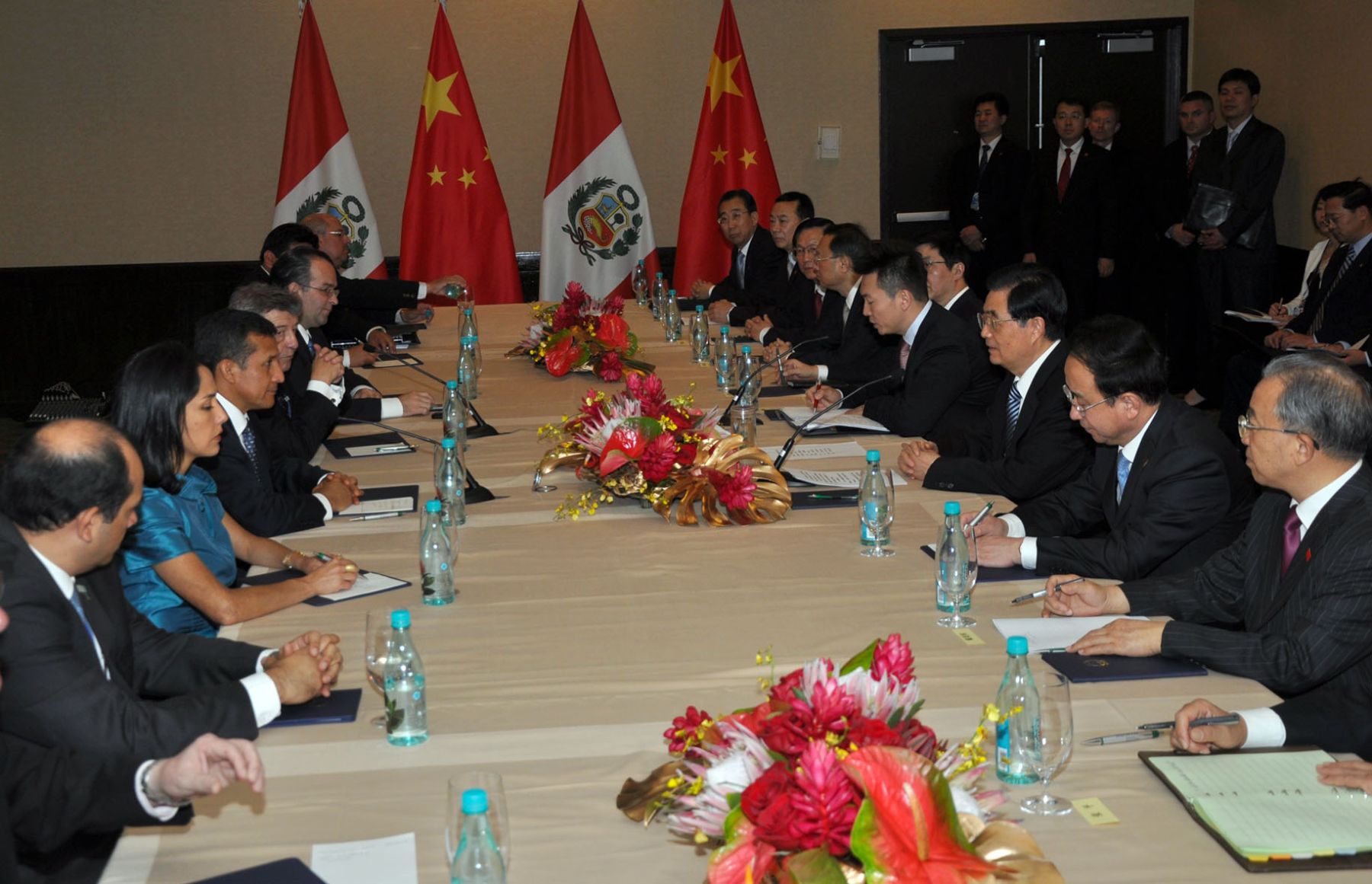 El presidente de la República, Ollanta Humala Tasso, se reúne con su homólogo de la República Popular China, Hu Jintao.
 Foto: ANDINA/ Prensa Presidencia.