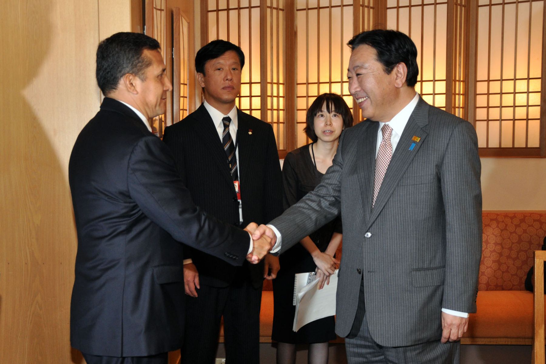 Presidentede la República Ollanta Humala Tasso sostuvo una reunión con el Primer Ministro de Japón.
Foto: ANDINA /Prensa Presidencia.