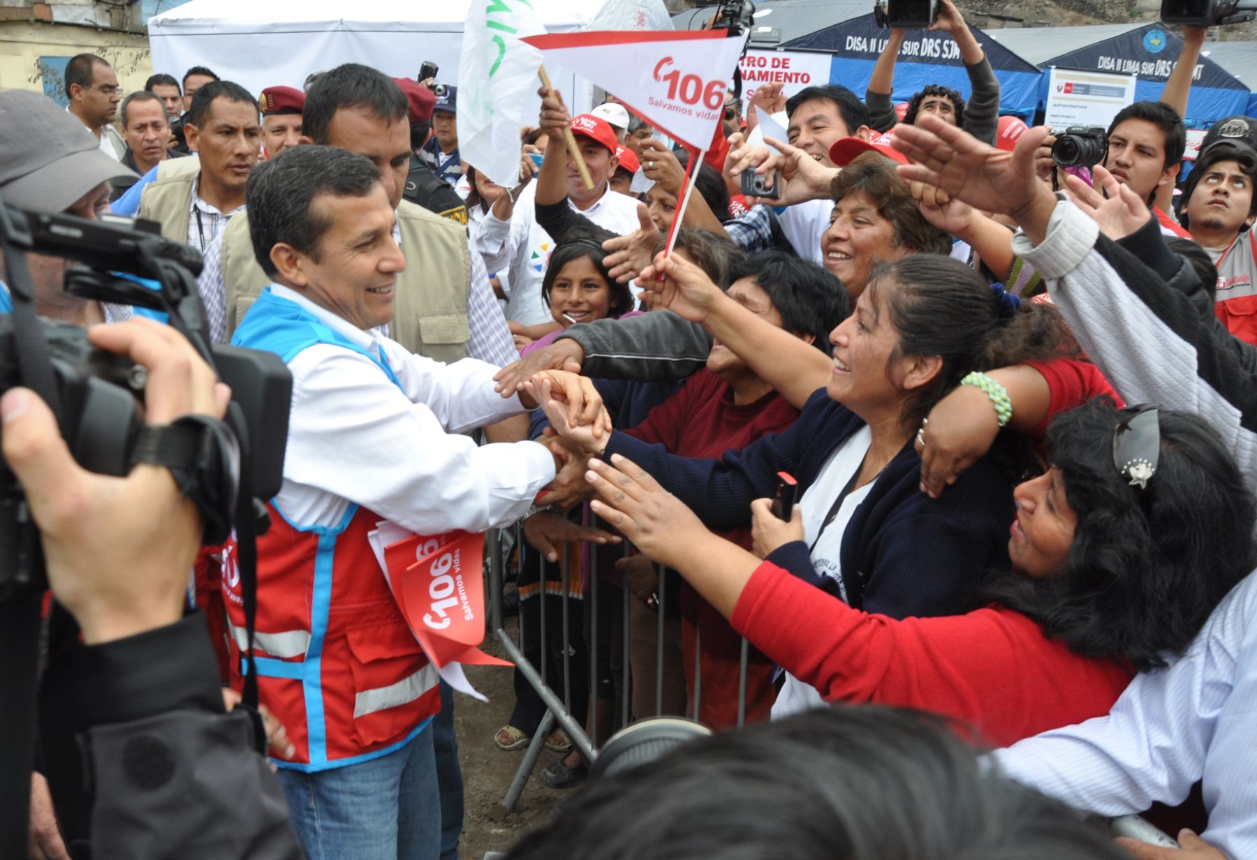 Presidente Ollanta Humala, lanzó el programa de Salud "SAMU", en Comas. ANDINA/Prensa Presidencia