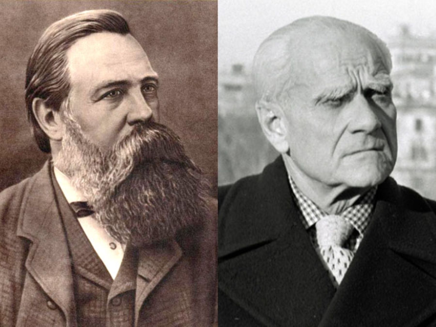 Federico Engels y Alberto Moravia.