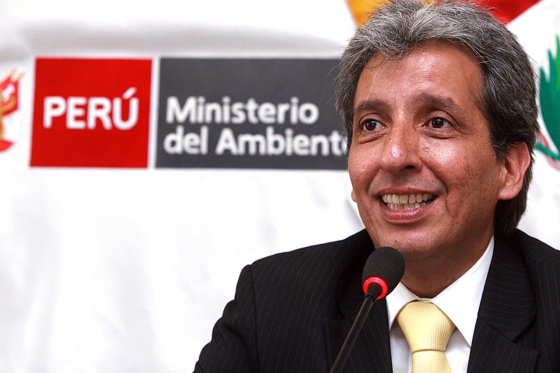 Minister of Environment Manuel Pulgar-Vidal declares to the press. Photo:ANDINA/Luis Iparraguirre