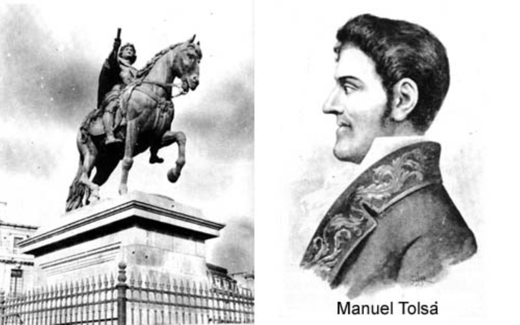 Manuel Tolsá y una de sus obras.