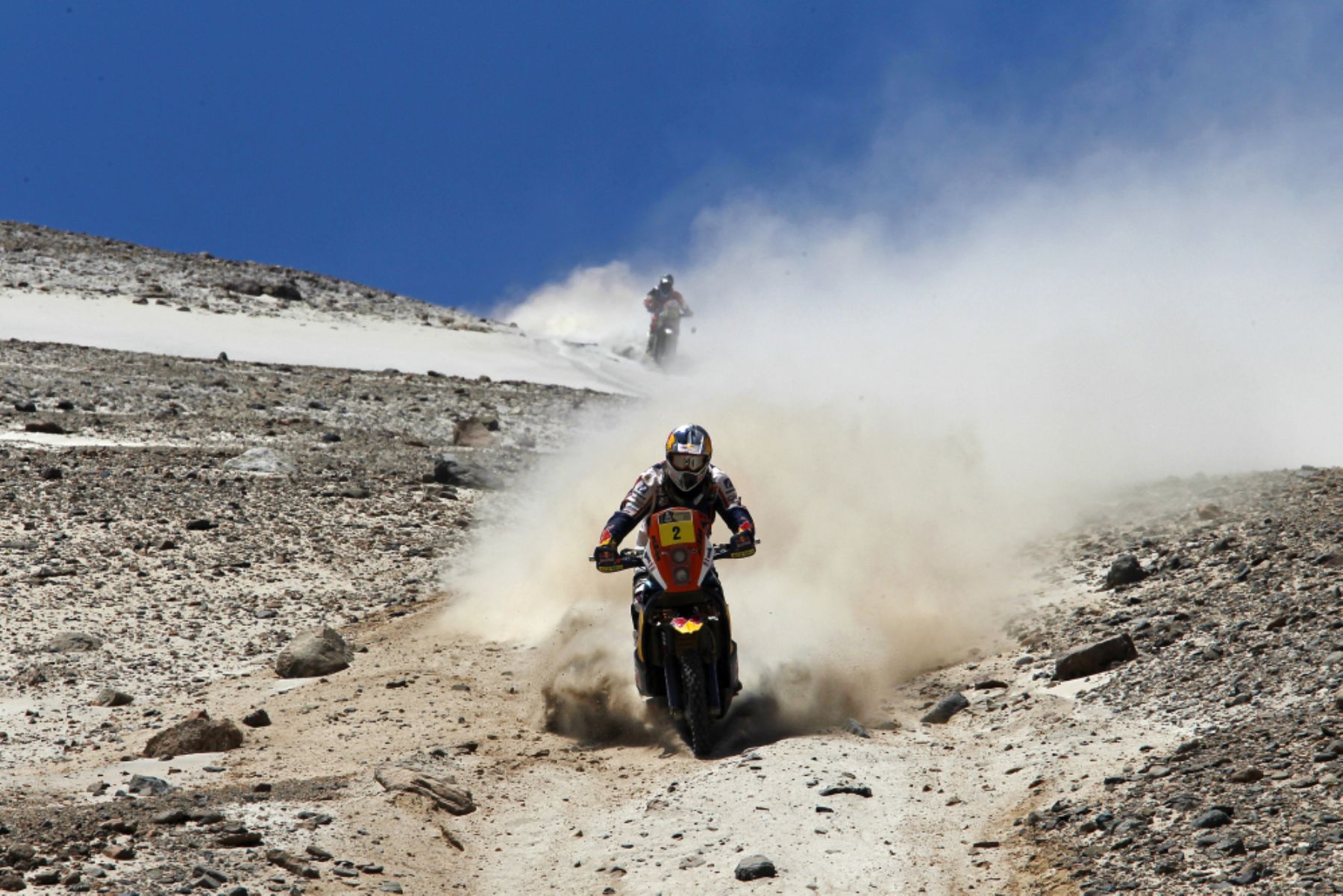 Piloto frances Despres Cyril durante la etapa Iquique Arequipa del Rally Dakar 2012.
Foto: DPPI/Francois Flamand.
