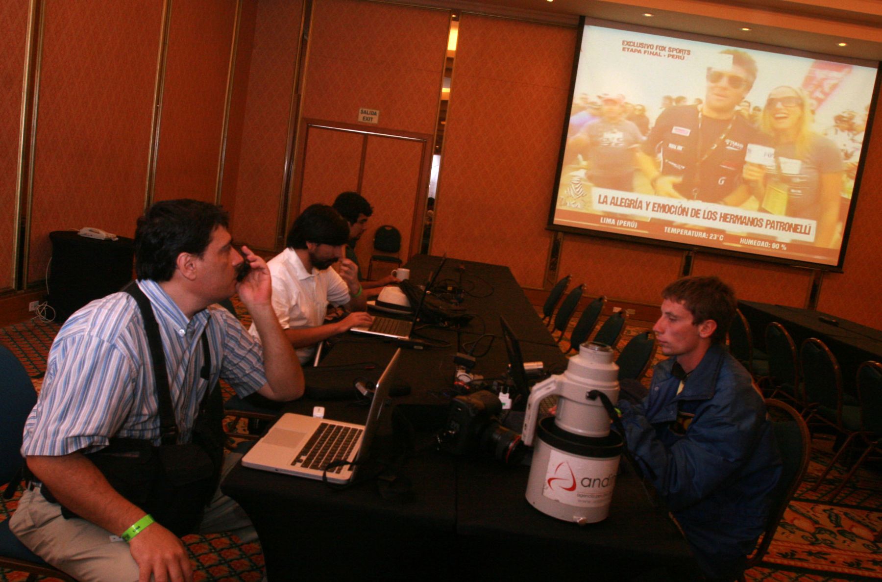 Centro Internacional de prensa instalado en el hotel Sheraton en el centro de Lima.  Foto: ANDINA/ Luis Iparraguirre.