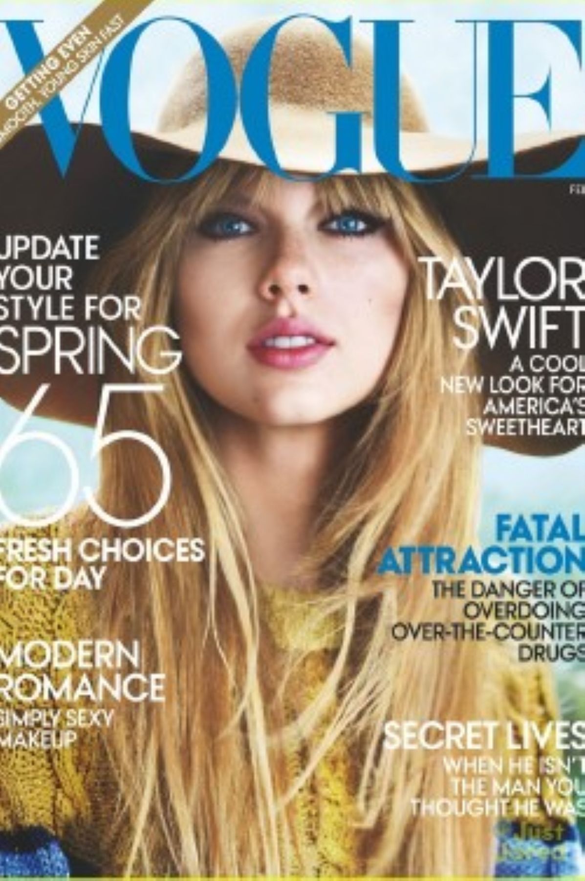 The February cover of Vogue magazine features Taylor Swift, photographedmby Mario Testino. Photo: Vogue