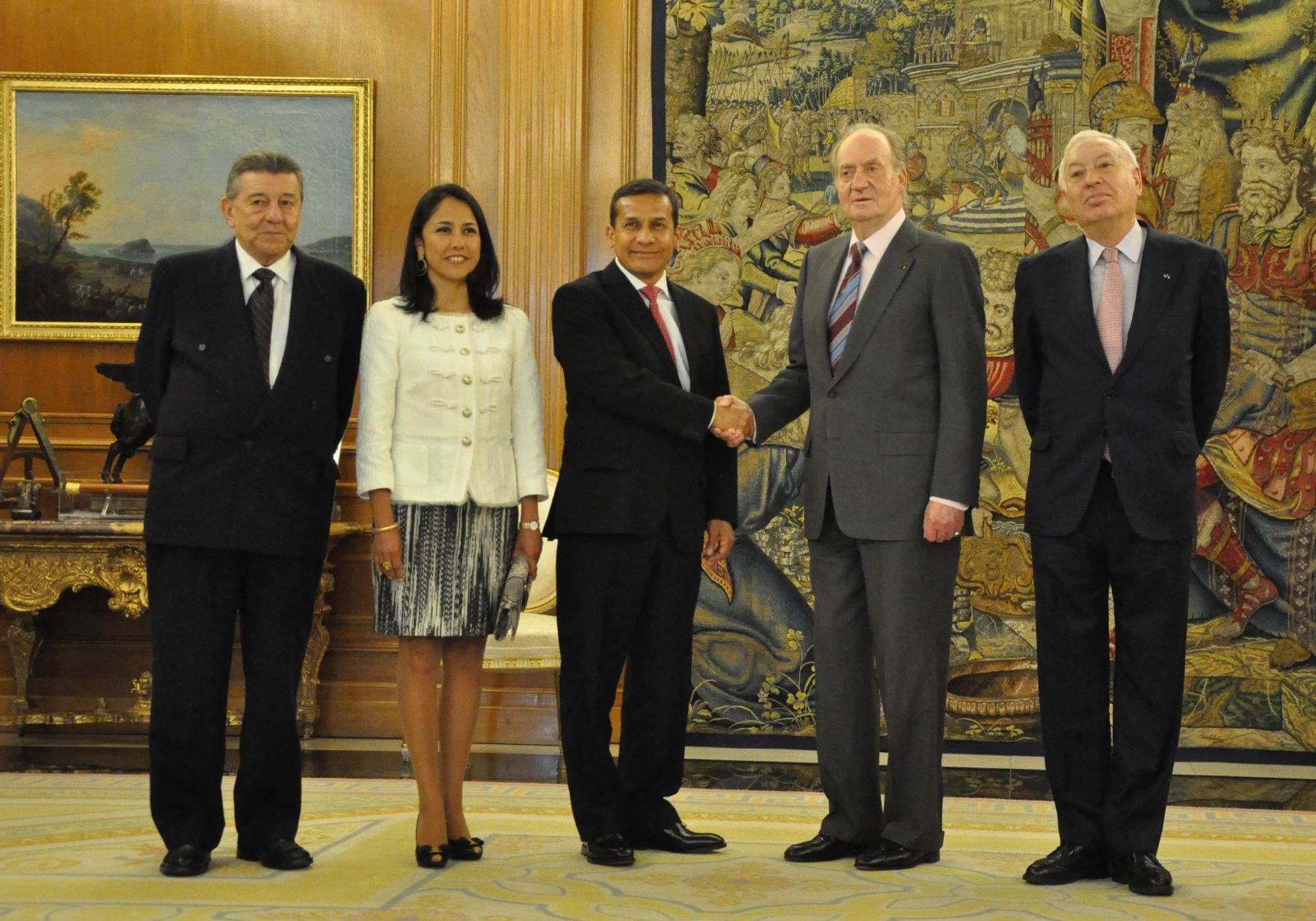Presidente Ollanta Humala Tasso se reúne con el Rey Juan Carlos, en el Palacio de la Zarzuela.