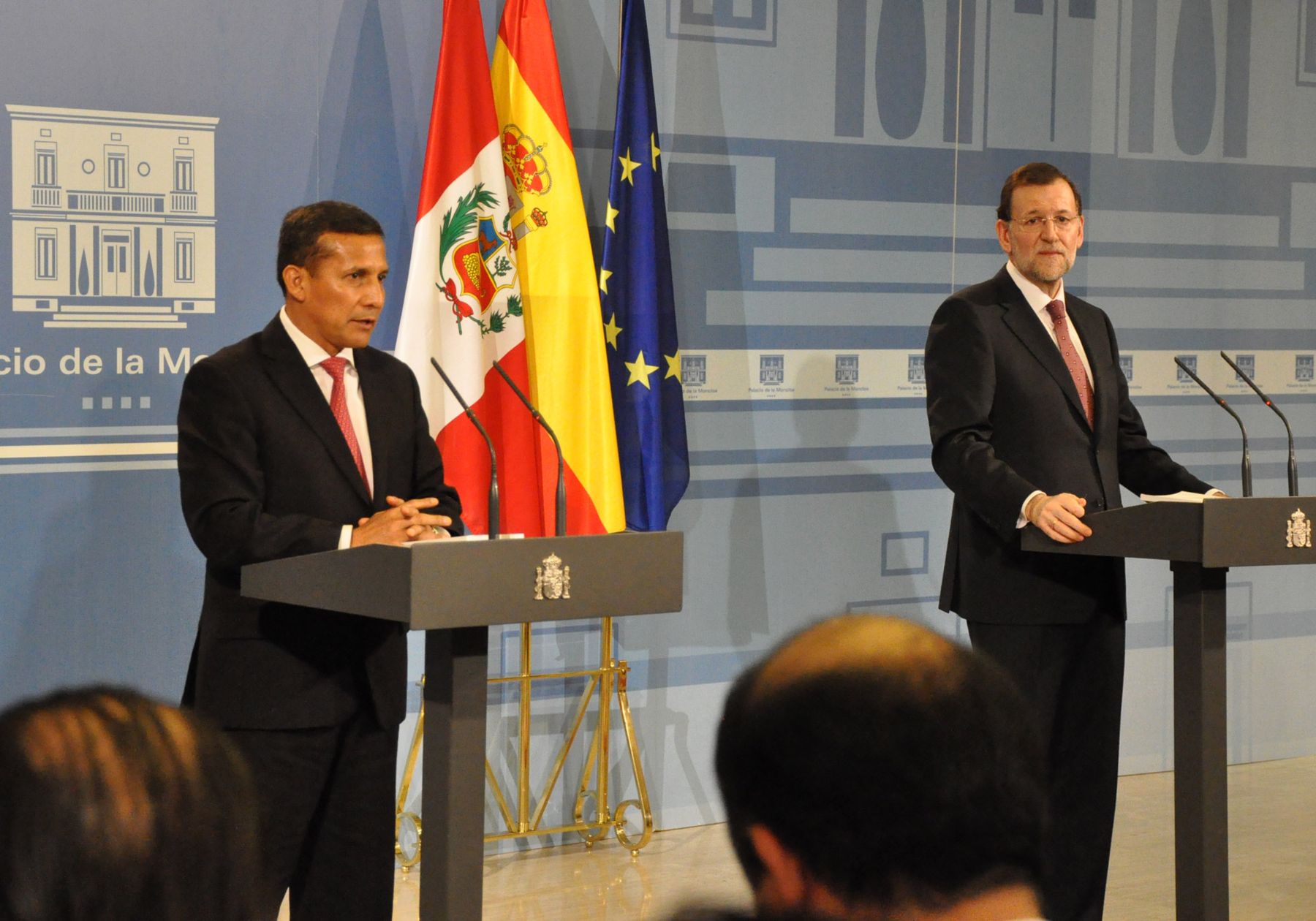 Presidente Ollanta Humala y presidente del gobierno español, Mariano Rajoy en conferencia de prensa.Foto: ANDINA/Prensa Presidencia