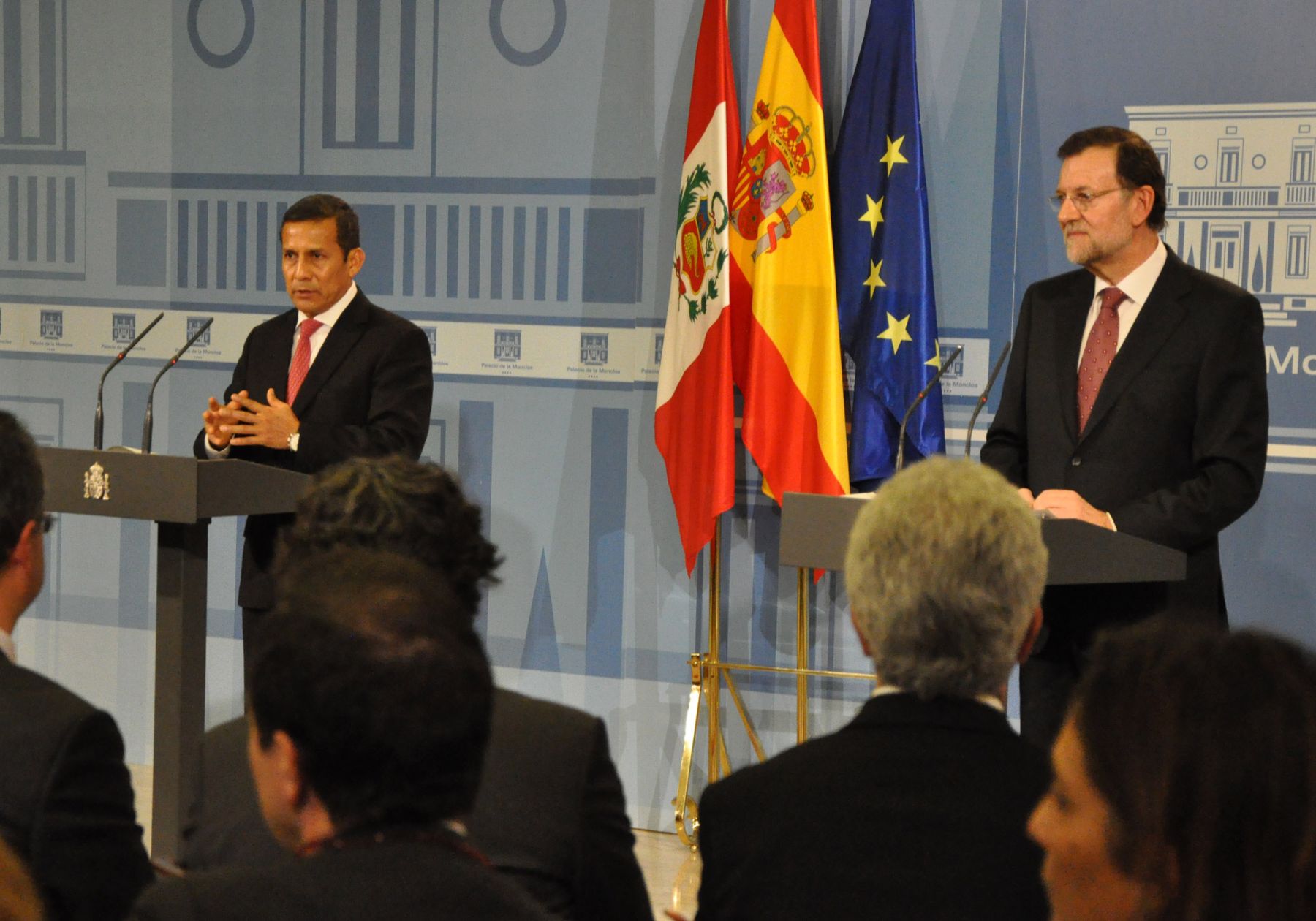 Presidente Ollanta Humala y presidente del gobierno español, Mariano Rajoy en conferencia de prensa.
Foto: ANDINA/Prensa Presidencia
