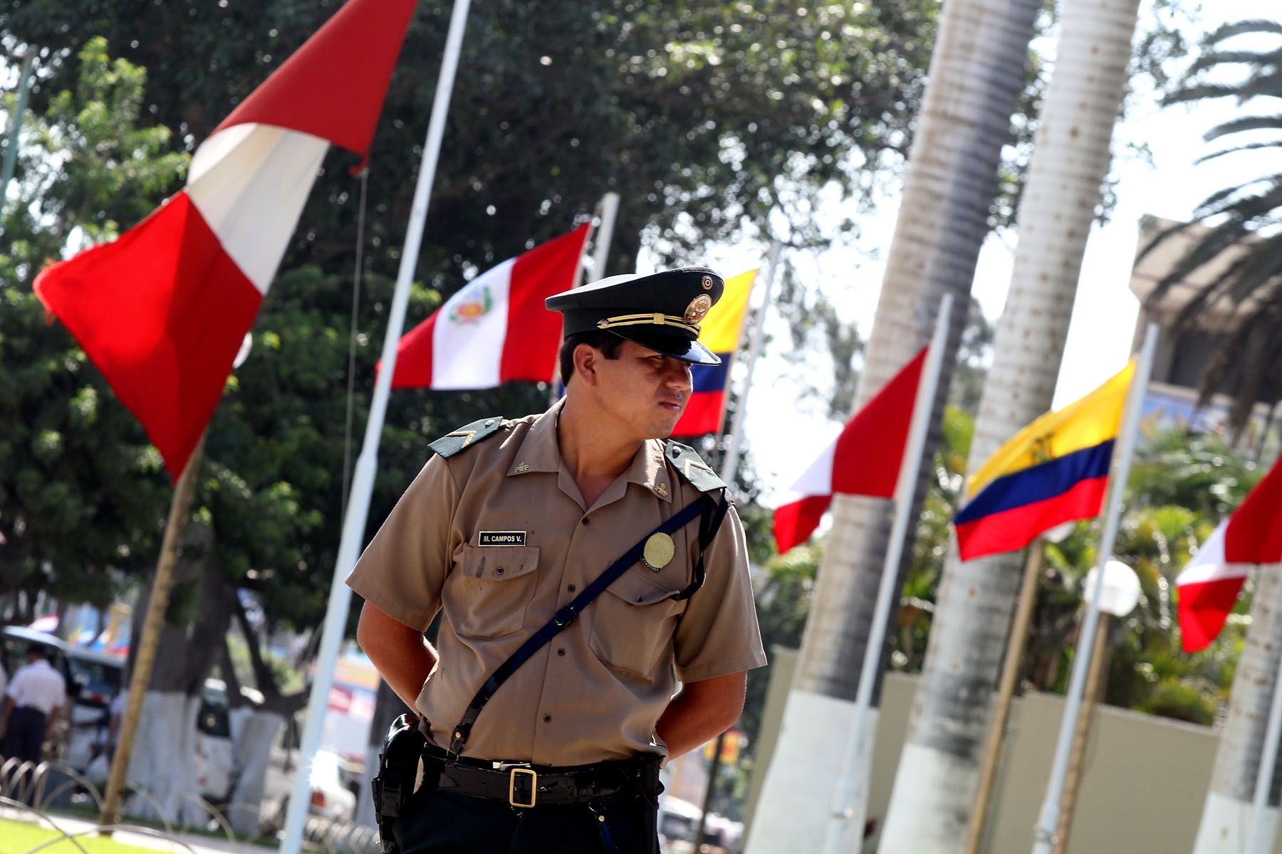 Medidas de seguridad en la ciudad de Chiclayo por la V Reunión de Gabinete Binacional entre Perú y Ecuador. 
Foto: ANDINA/Carlos Lezama.