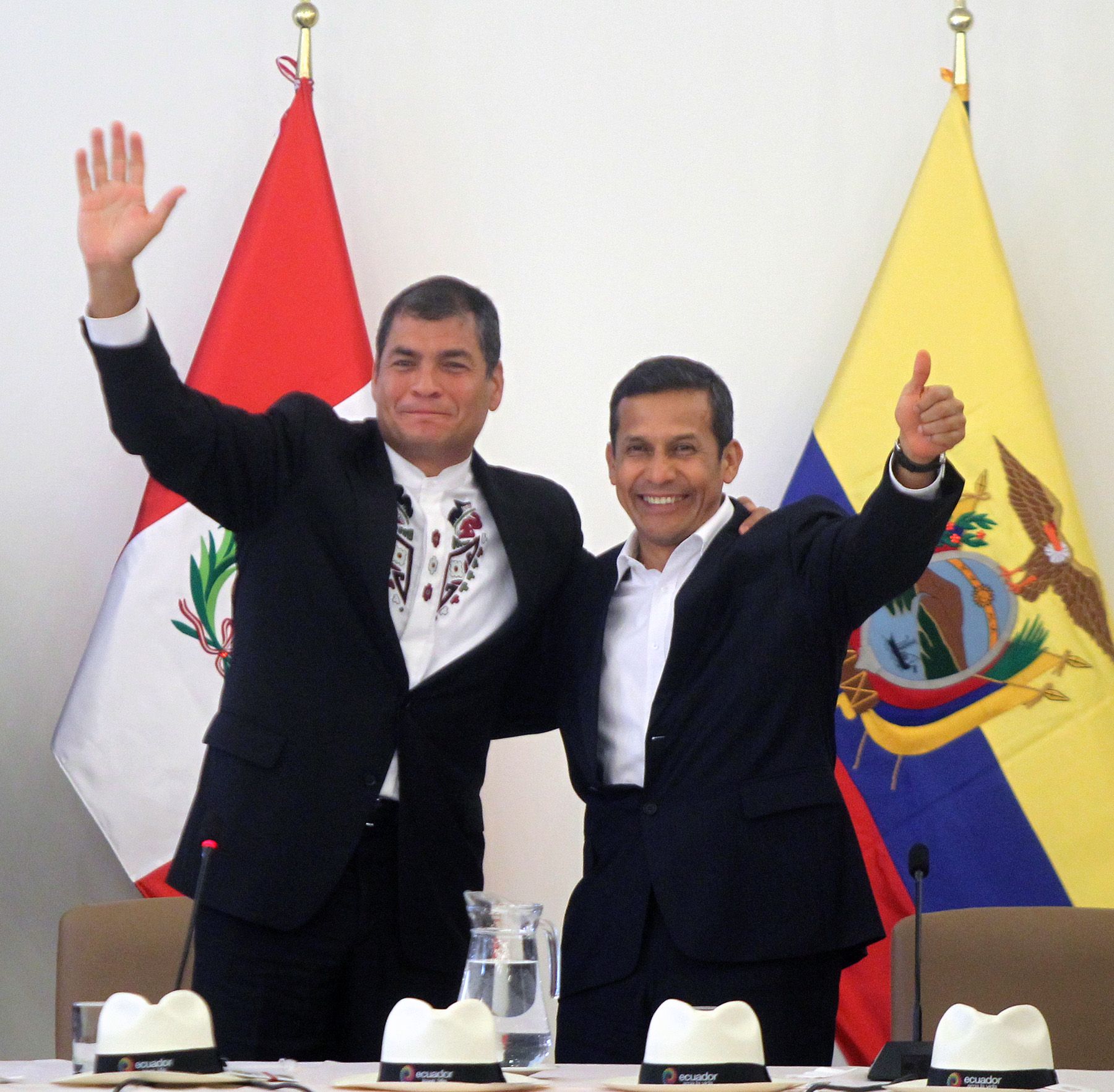 El Presidente Ollanta Humala junto a su homólogo de Ecuador, Rafael Correa, inaugura la V Reunión de Gabinete Binacional entre Perú y Ecuador, en la ciudad de Chiclayo.
Foto: ANDINA/ Carlos Lezama.