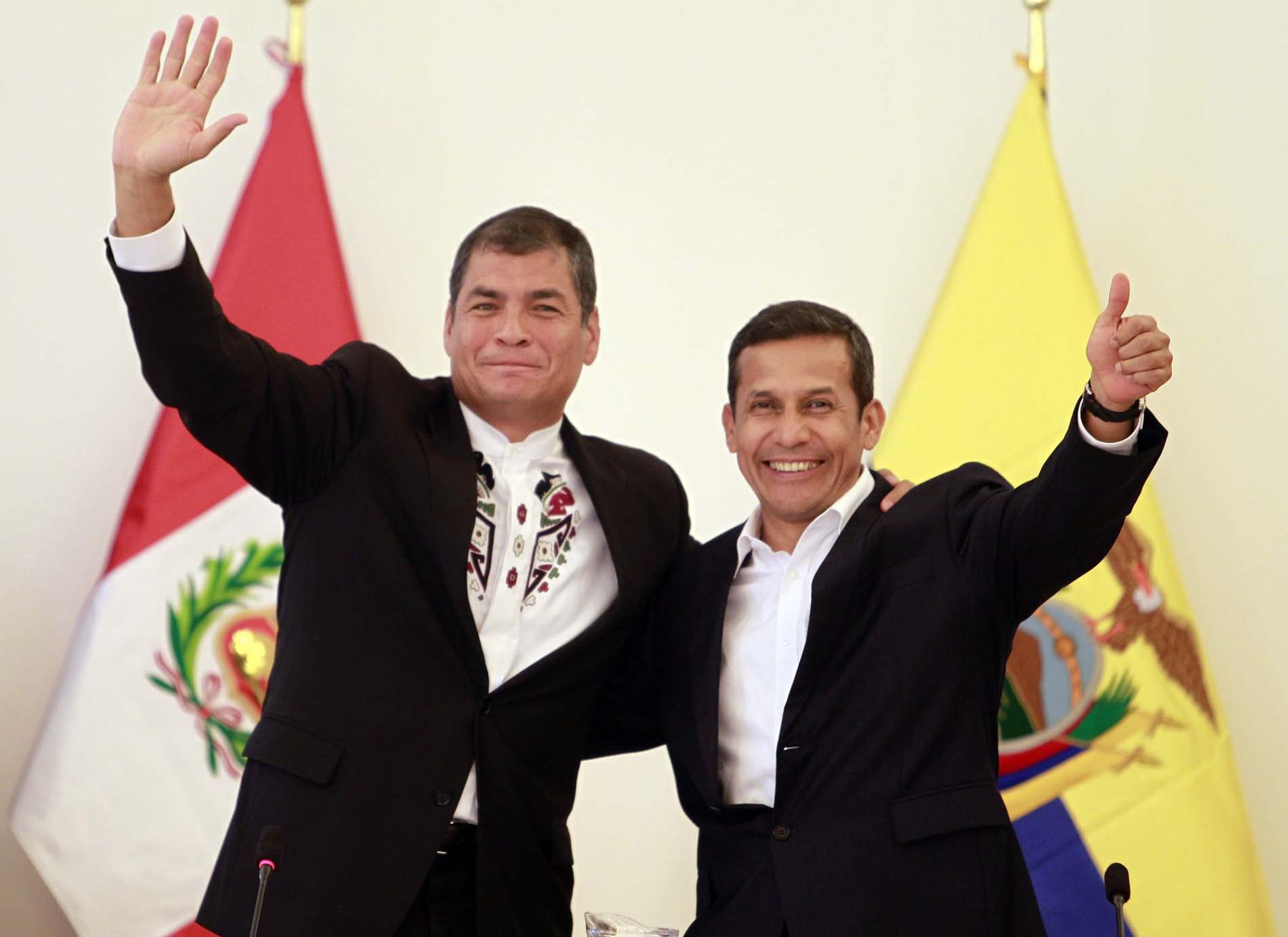 Presidentes de Perú y Ecuador, Ollanta Humala y Rafael Correa inauguran gabinete binacional en la ciudad de Chiclayo.

Fotos: ANDINA/Prensa Presidencia