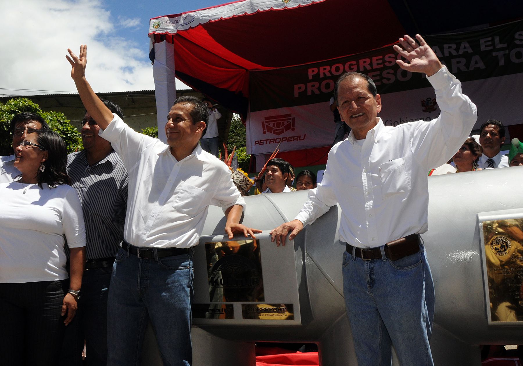 Presidente de la República, Ollanta Humala, da inicio a la construcción del Gasoducto del Sur, en el departamento de Cusco.  
Foto: ANDINA/ Prensa Presidencia.
