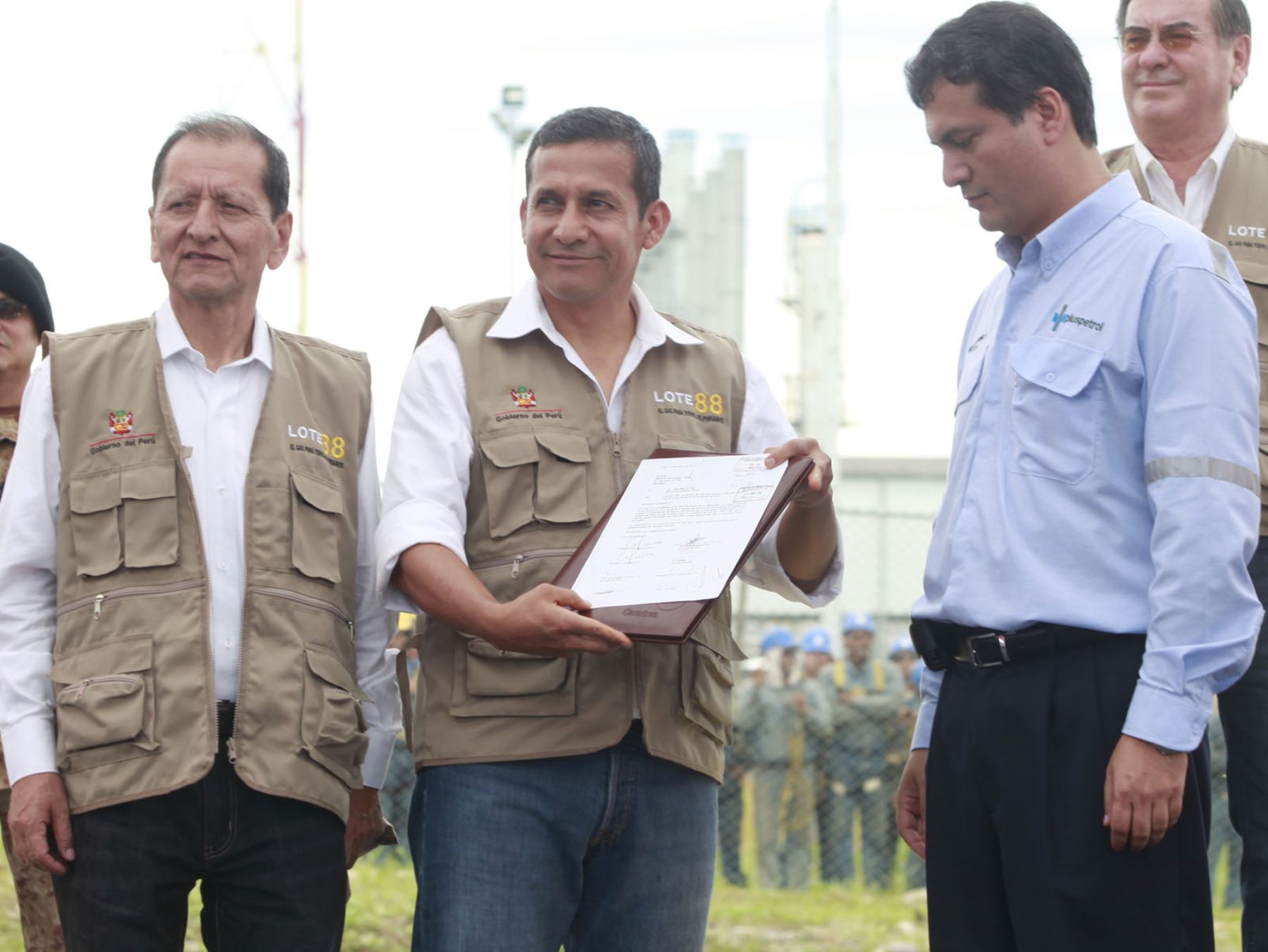 Presidente de la República, Ollanta Humala, participa en ceremonia de entrega de documentos que marcan recuperación de gas natural de lote 88. 
Foto: ANDINA/archivo.