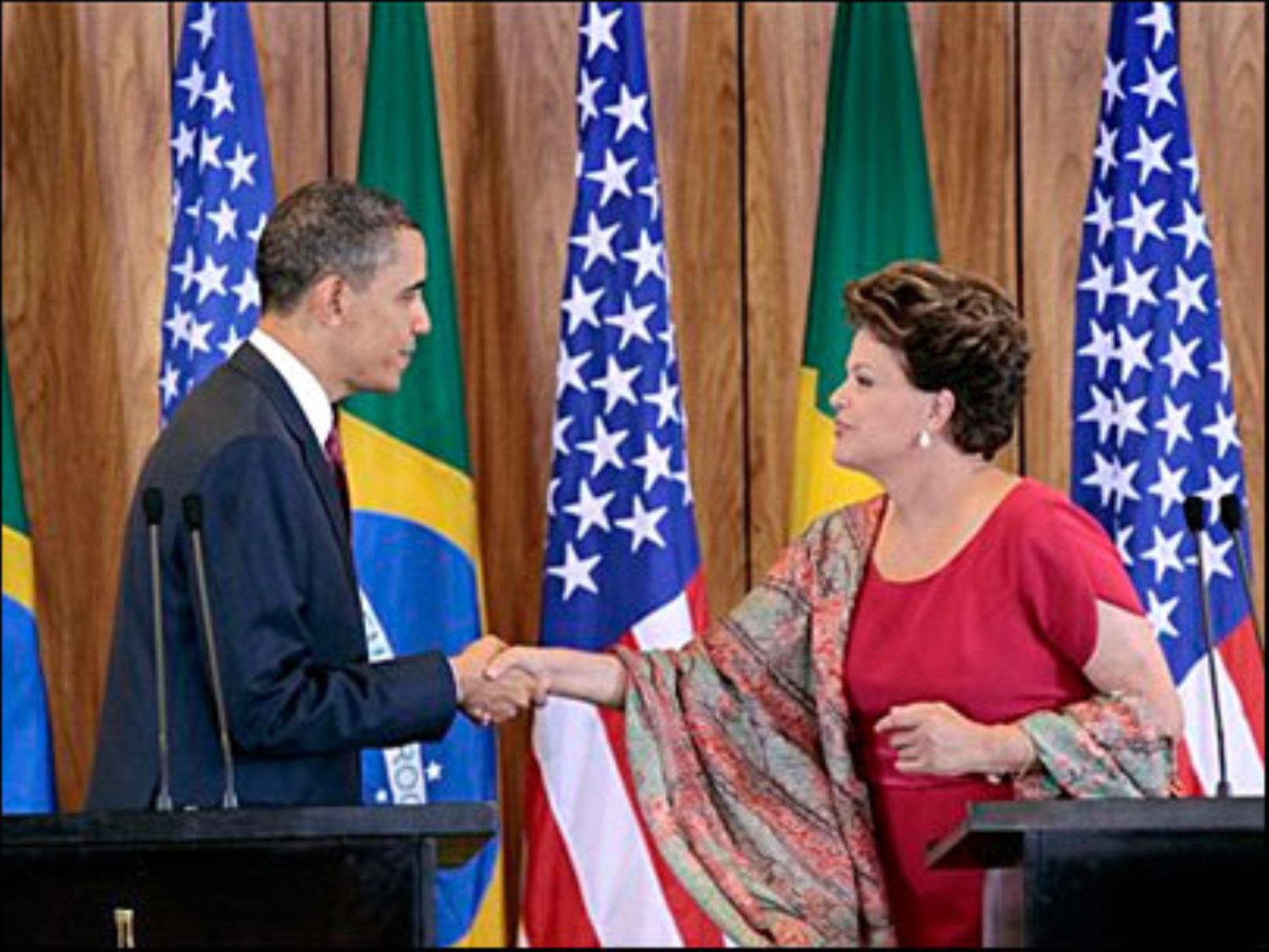 Presidentes de Estados Unidos, Barack Obama; y de Brasil, Dilma Rousseff.