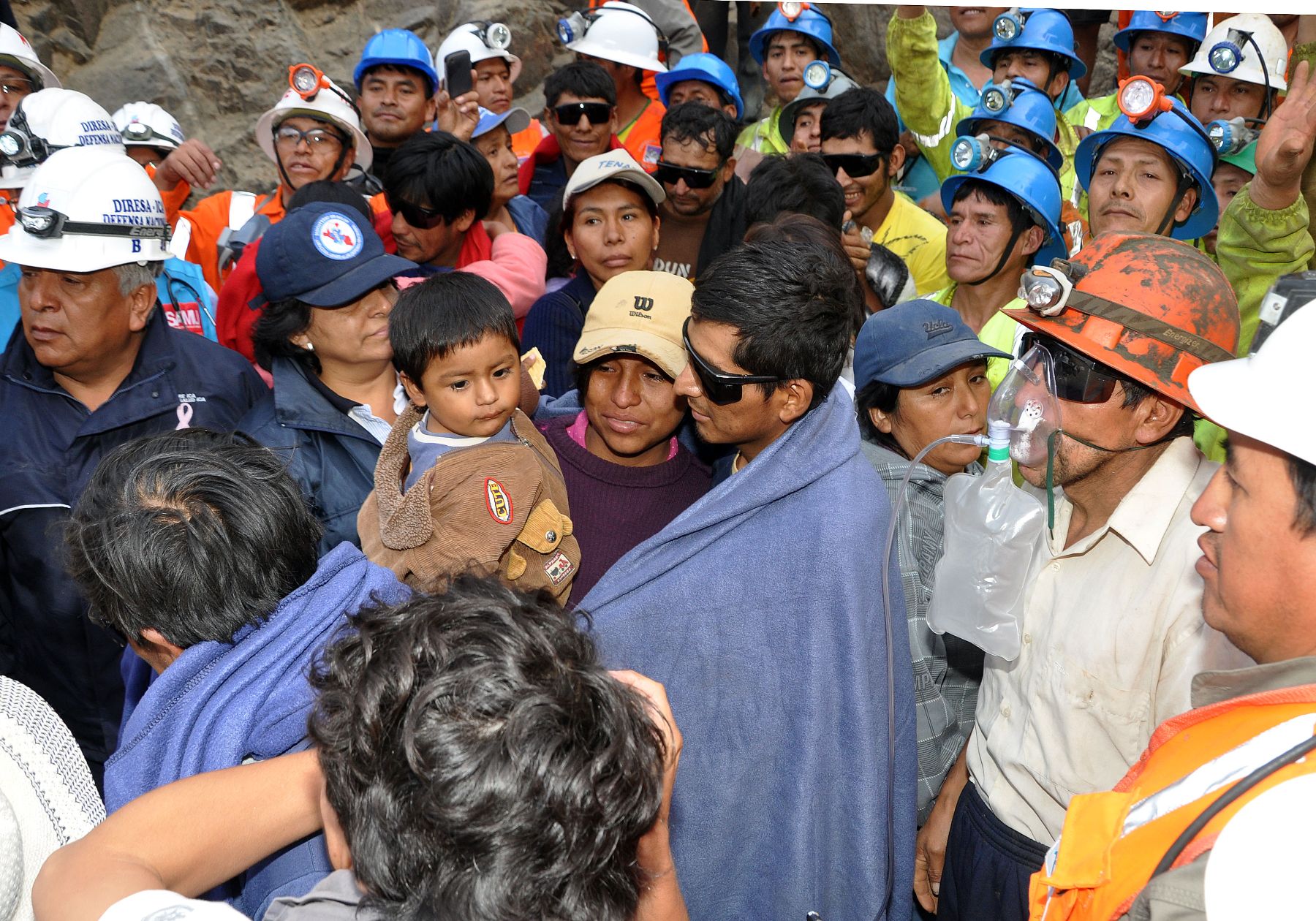 Presidente de la República, Ollanta Humala participó en exitoso rescate de mineros en mina "Cabeza Negro" en Ica.
Foto: ANDINA/Prensa Presidencia