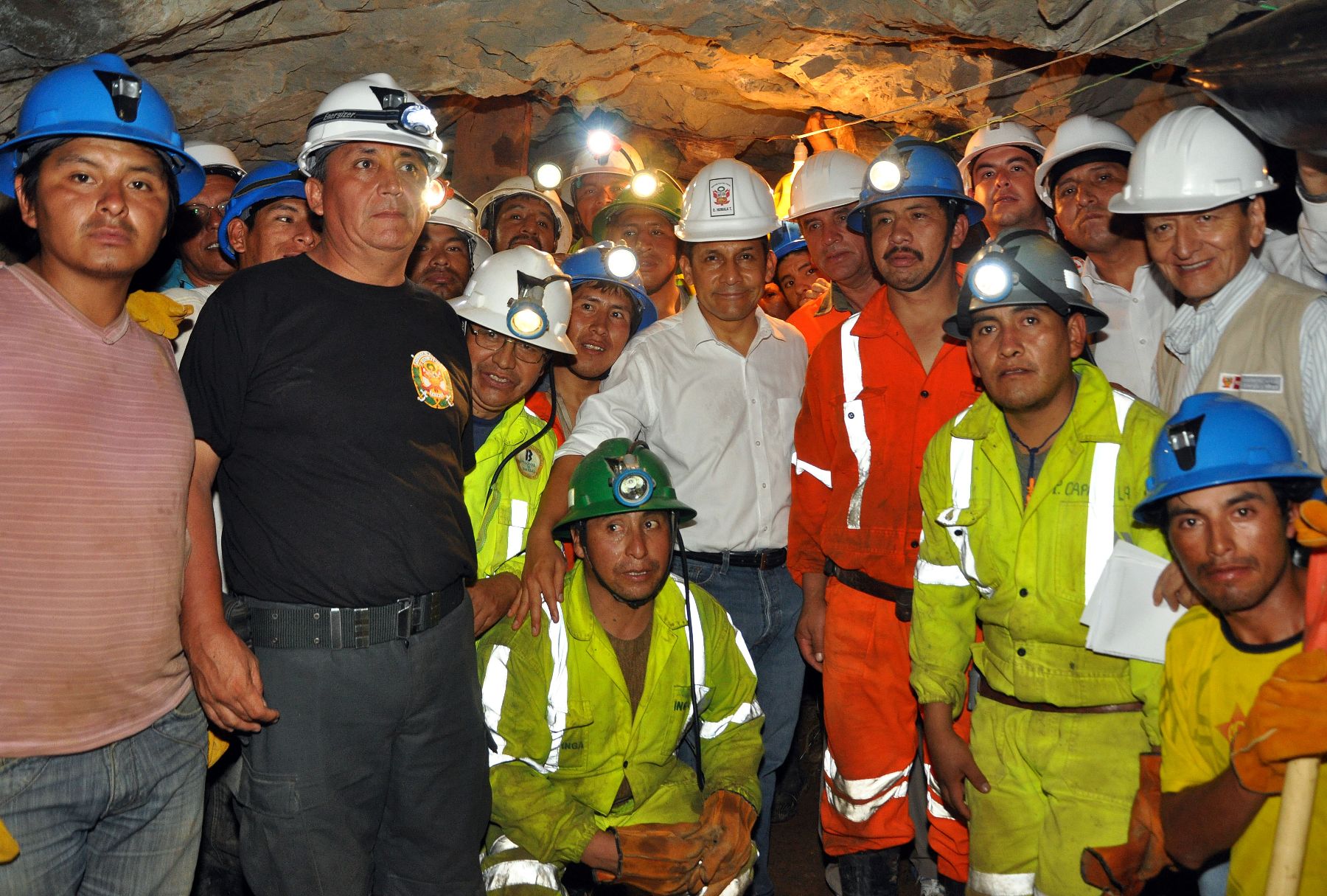 Presidente de la República, Ollanta Humala participó en exitoso rescate de mineros en mina "Cabeza Negro" en Ica.
Foto: ANDINA/Prensa Presidencia.