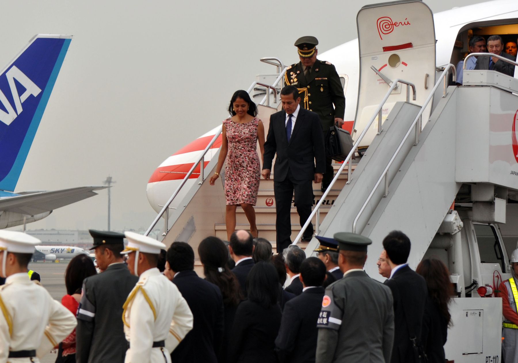 El presidente Ollanta Humala llegó hoy a Tokio, junto a comitiva oficial. Foto: ANDINA/ Prensa Presidencia.
