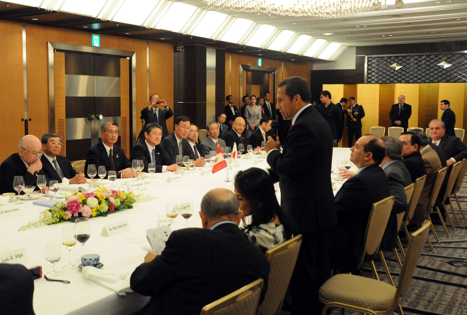 El presidente Ollanta Humala Tasso participó hoy de una cena ofrecida por los representantes del capítulo japonés del Consejo Empresarial Peruano-Japonés (Cepeja).