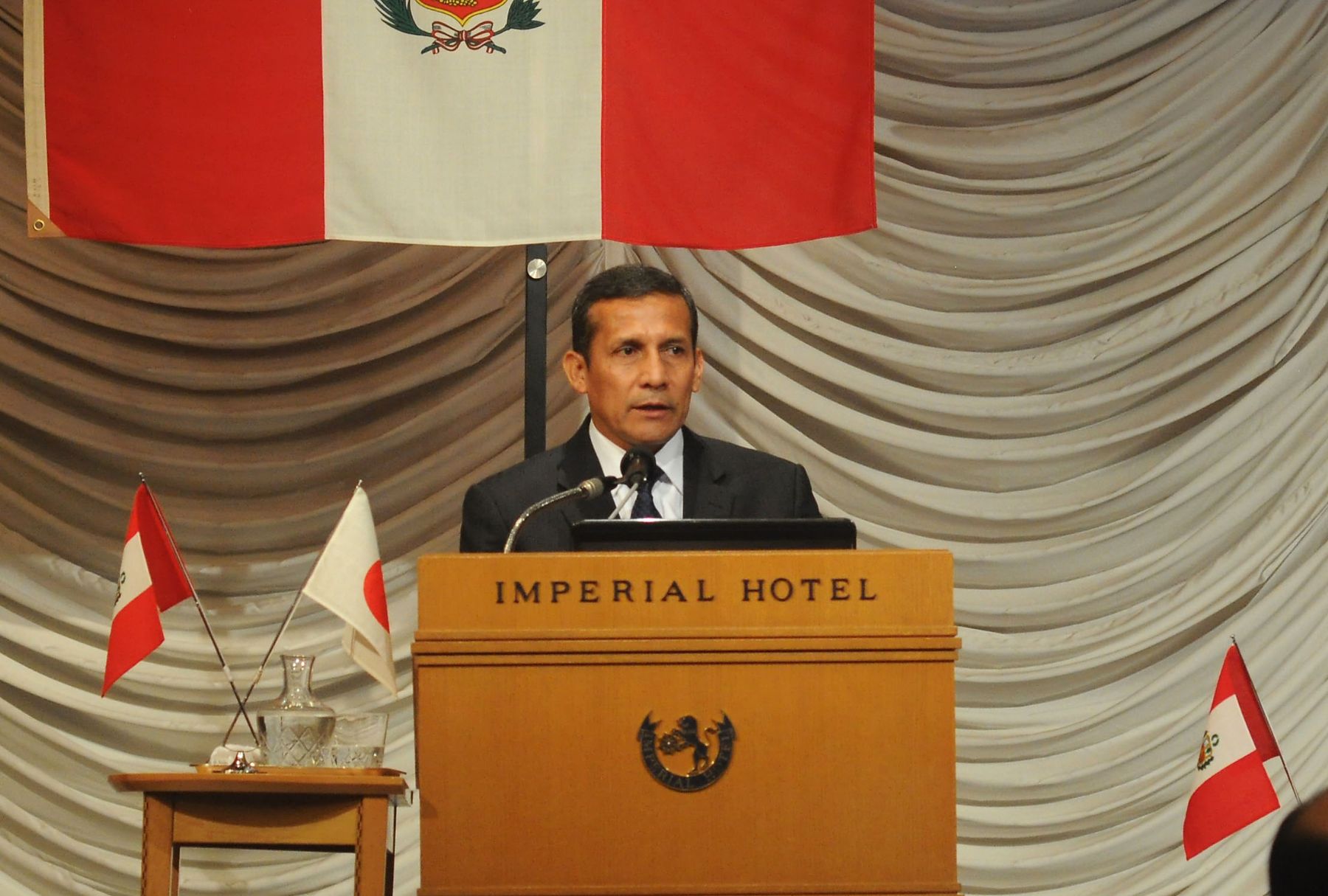 Presidente de la República, Ollanta Humala Tasso, inauguró la X Reunión del Consejo Empresarial Peruano Japonés-Cepeja, en el hotel Imperial de Tokio.

Foto: ANDINA/Prensa Presidencia.