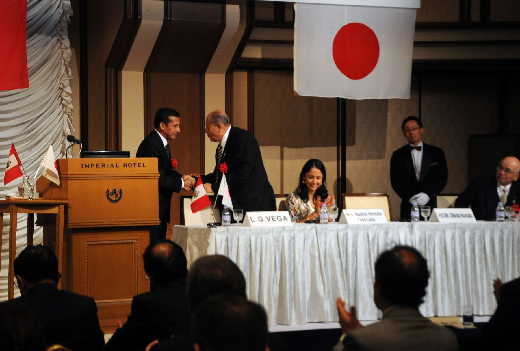 Presidente de la República, Ollanta Humala Tasso, inauguró la X Reunión del Consejo Empresarial Peruano Japonés-Cepeja, en el hotel Imperial de Tokio.

Foto: ANDINA/Prensa Presidencia.