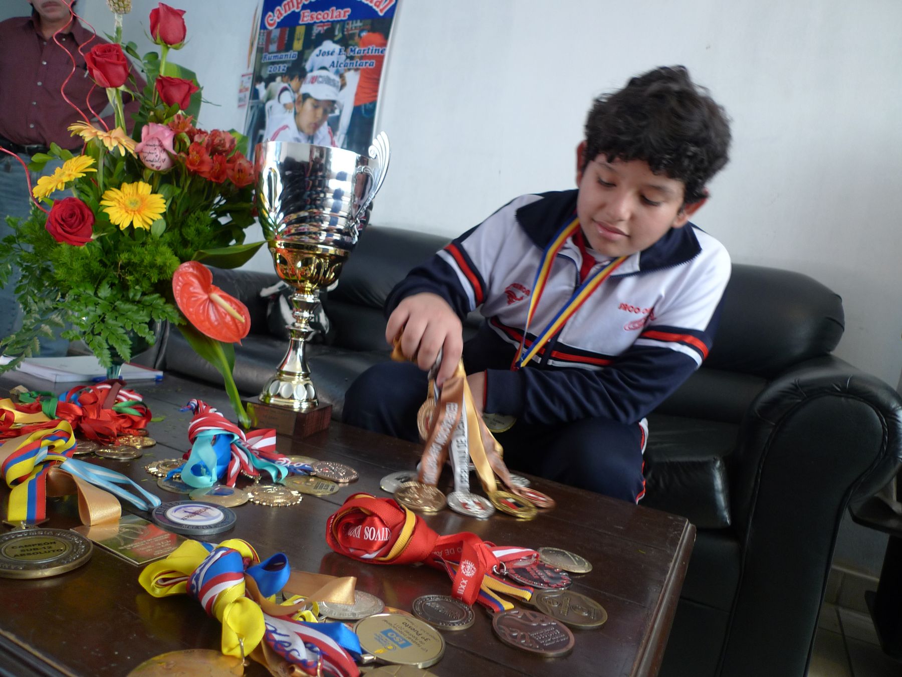 José Martínez Alcántara, campeón mundial escolar de Ajedrez. ANDINA / Luciano Laurencio.