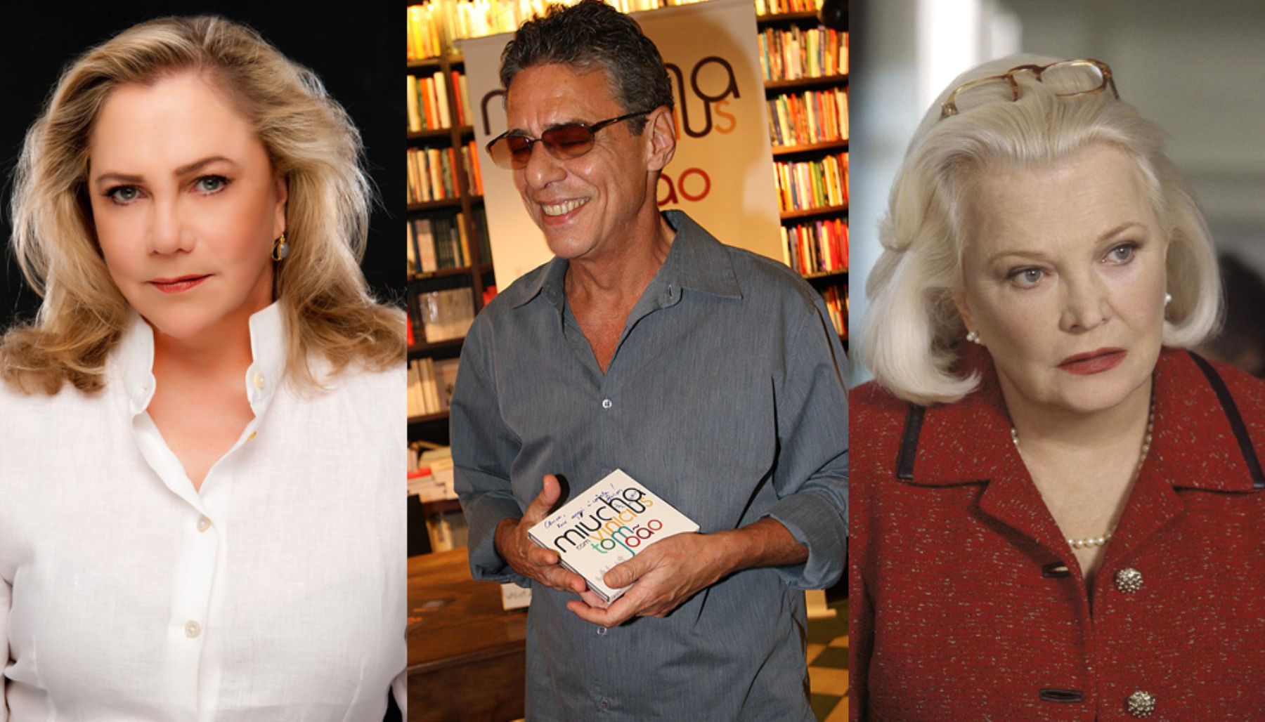 Kathleen Turner,  Chico Buarque y Gena Rowlands