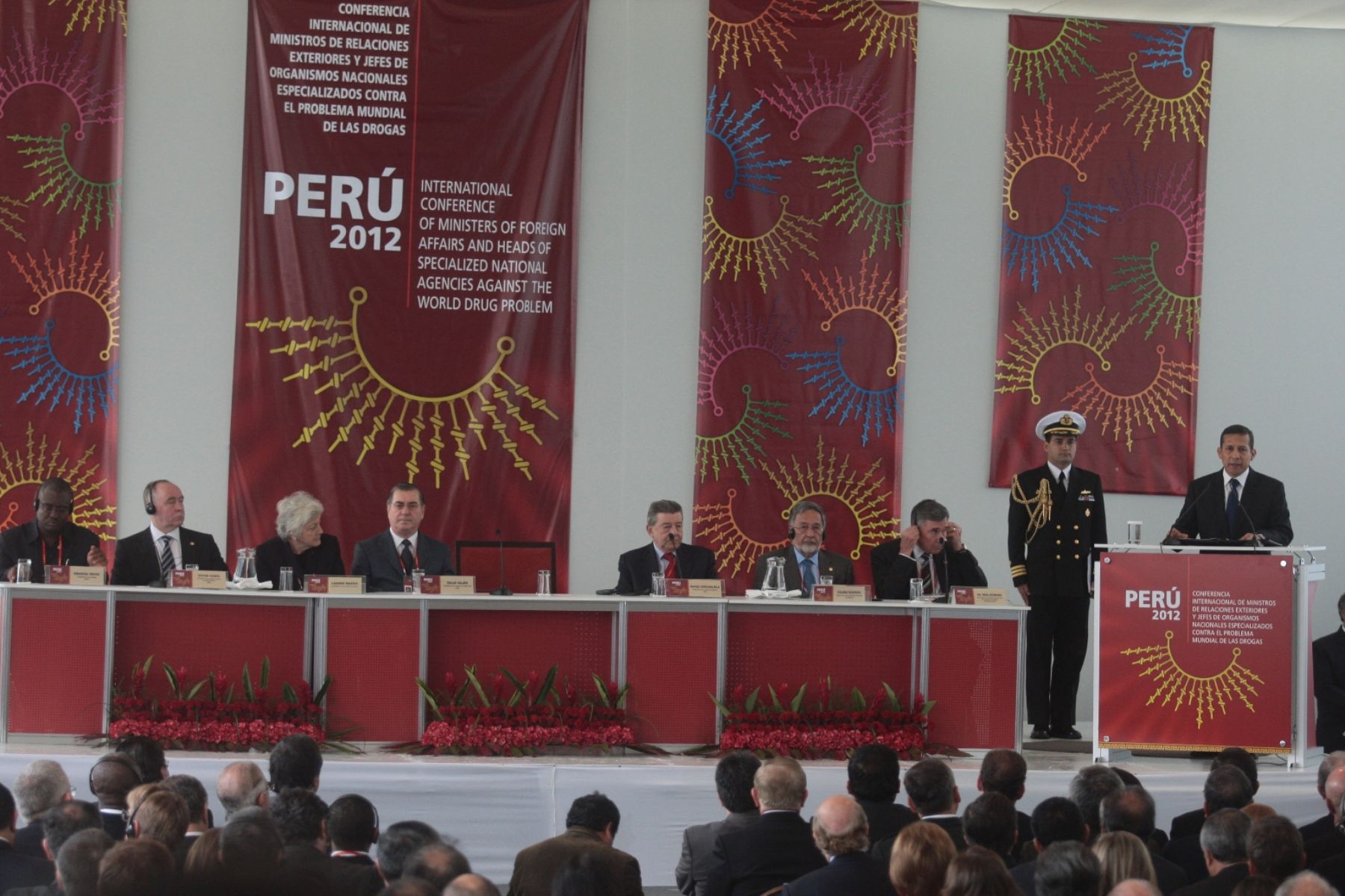 Presidente Ollanta Humala, inauguró Conferencia Internacional de Ministros de Relaciones Exteriores y Jefes de Organismos Nacionales especializados en el problema mundial de las Drogas.
Foto: ANDINA/Juan Carlos Guzmán Negrini.