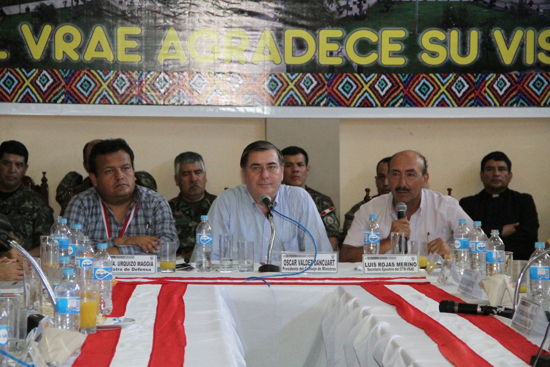 El presidente del Consejo de Ministros, Óscar Valdés, presentó hoy el nuevo programa de intervención en el Valle del Río Apurímac y Ene, que incorpora a los distritos del valle del Mantaro y que en adelante se identificará como VRAEM. Foto: ANDINA/PCM