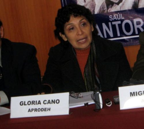 Abogada de Aprodeh, Gloria Cano. Cortesía