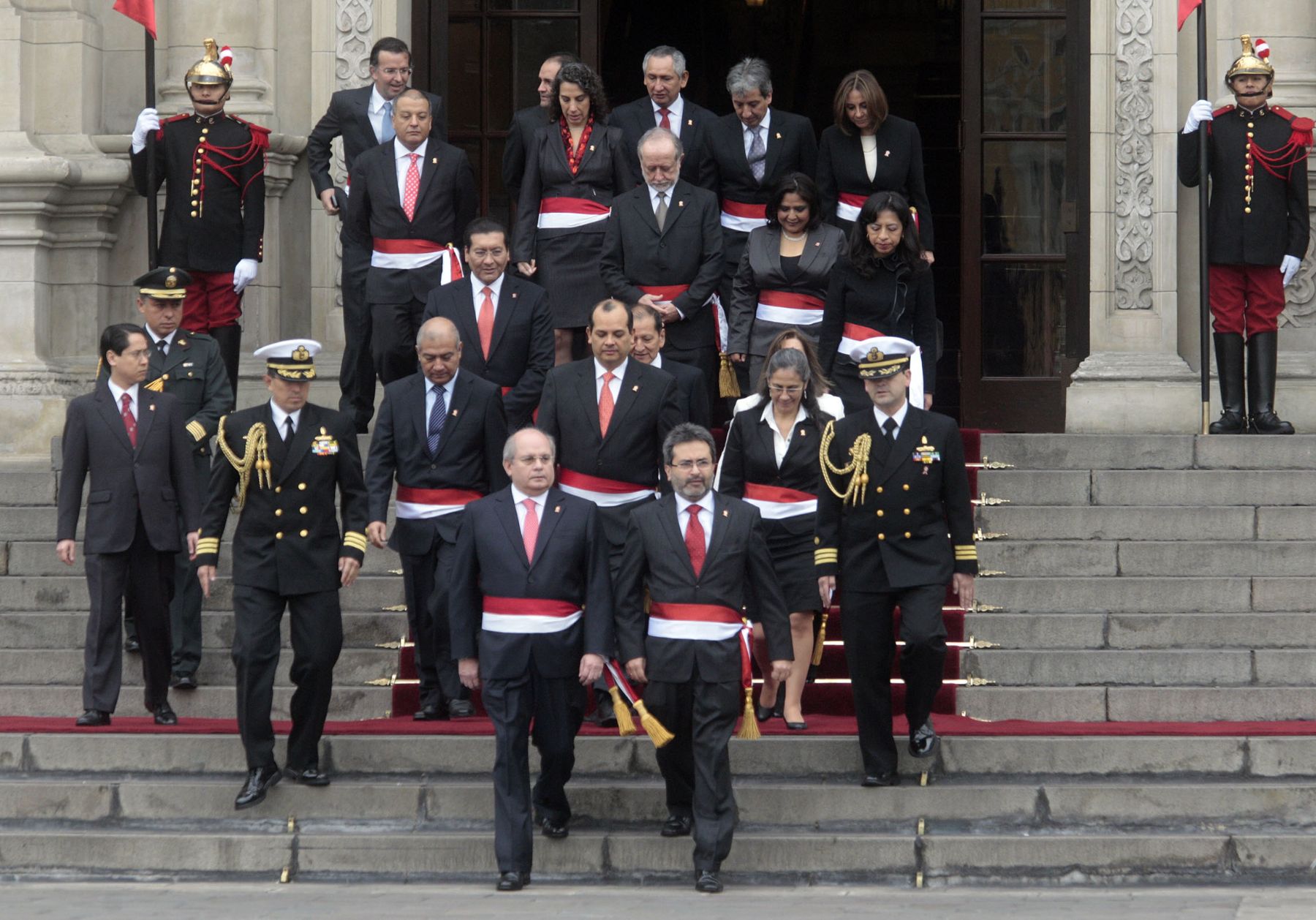 Ministros de estado a su salida de Palacio de Gobierno.Foto: ANDINA/Jack Ramón