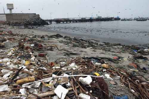 Contaminación ambiental afecta la bahía El Ferrol, en Chimbote. Foto: ANDINA/Difusión.