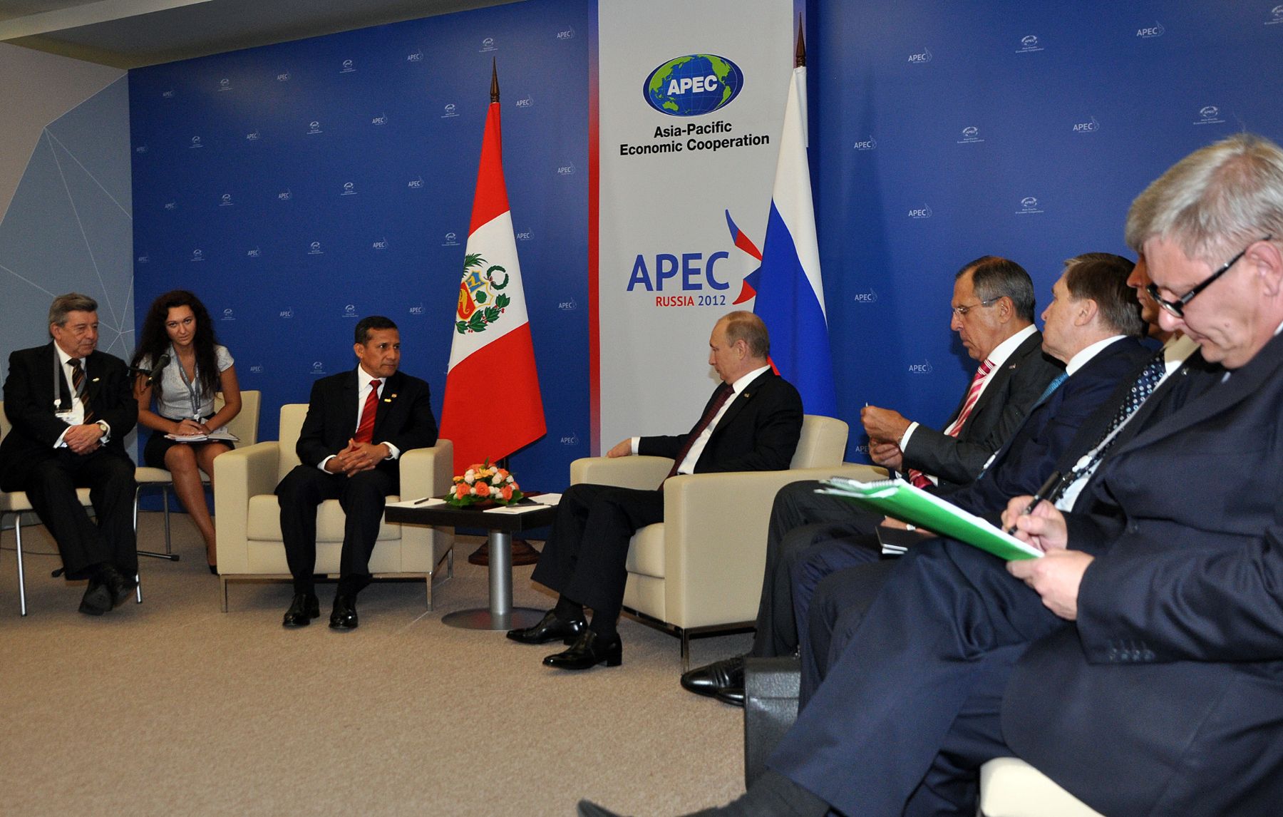 El presidente Ollanta Humala se reunió con su homólogo de Rusia, Vladimir Putin, en el marco de la XX Cumbre de Líderes del Foro de Cooperación Económica Asia–Pacífico (APEC).Foto: ANDINA/Prensa Presidencia