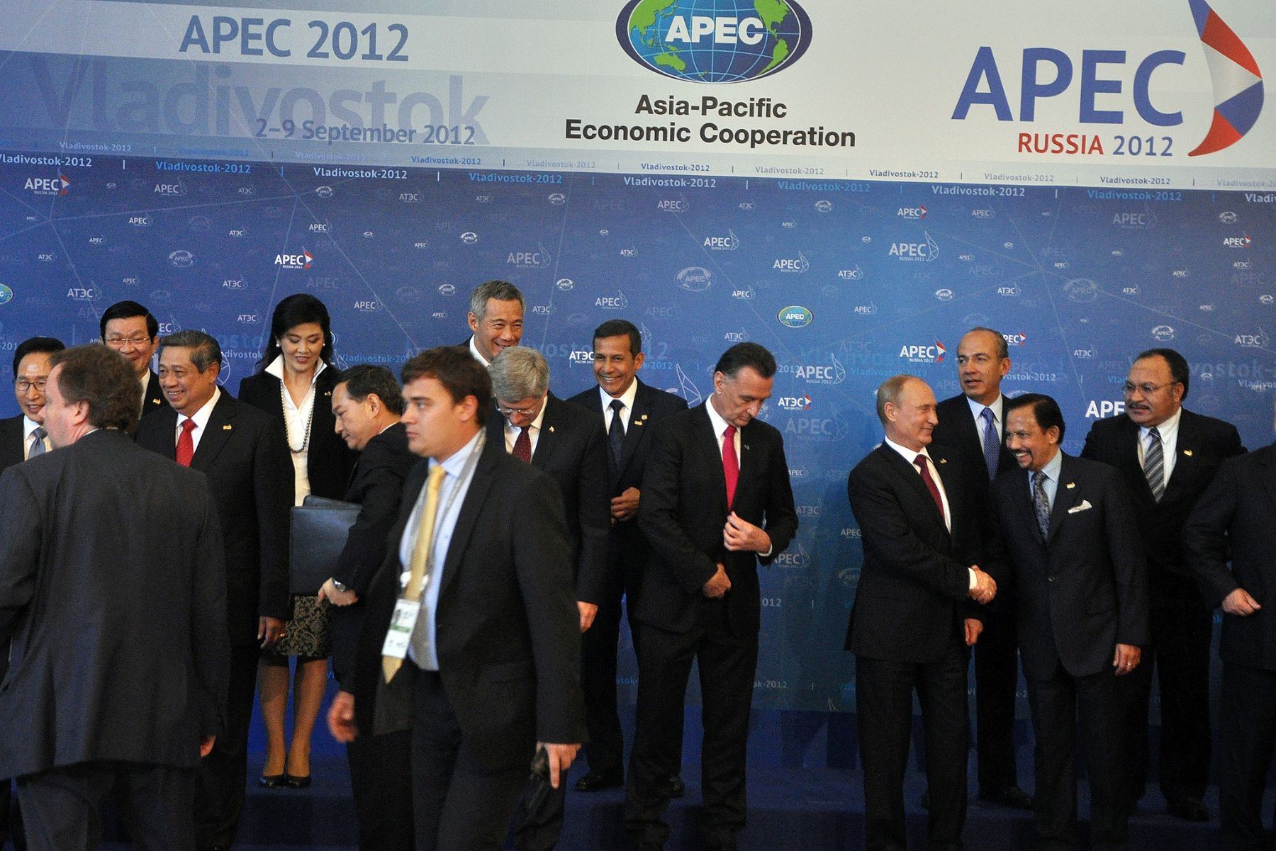 Jefe del Estado, Ollanta Humala, participó en la fotografía oficial de líderes del APEC 2012.Foto: ANDINA/Prensa Presidencia