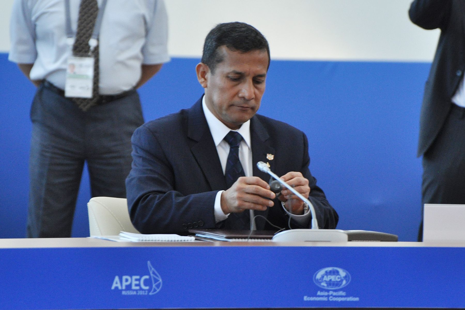 Jefe del Estado, Ollanta Humala, participó en 2da sesión de trabajo de  la XX Cumbre de líderes del APEC 2012, en Vladivostok, Rusia. Foto: ANDINA/Prensa Presidencia