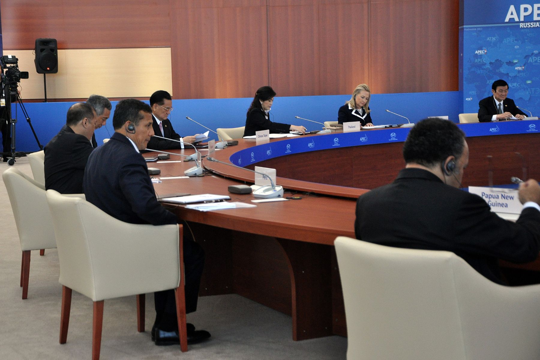 Jefe del Estado, Ollanta Humala, participó en 2da sesión de trabajo de  la XX Cumbre de líderes del APEC 2012, en Vladivostok, Rusia. Foto: ANDINA/Prensa Presidencia